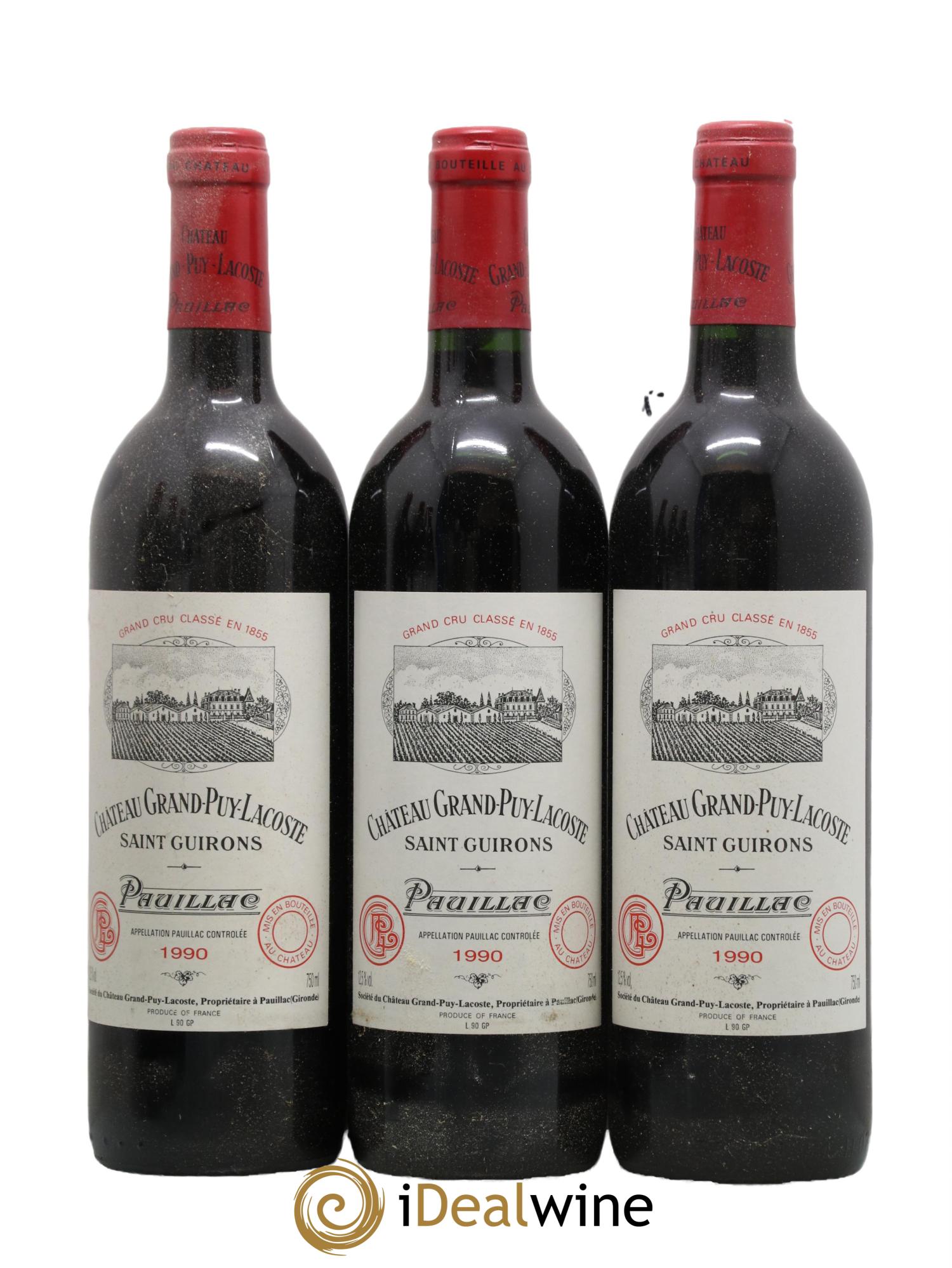 Château Grand Puy Lacoste 5ème Grand Cru Classé 1990 - Lot of 12 bottles - 3