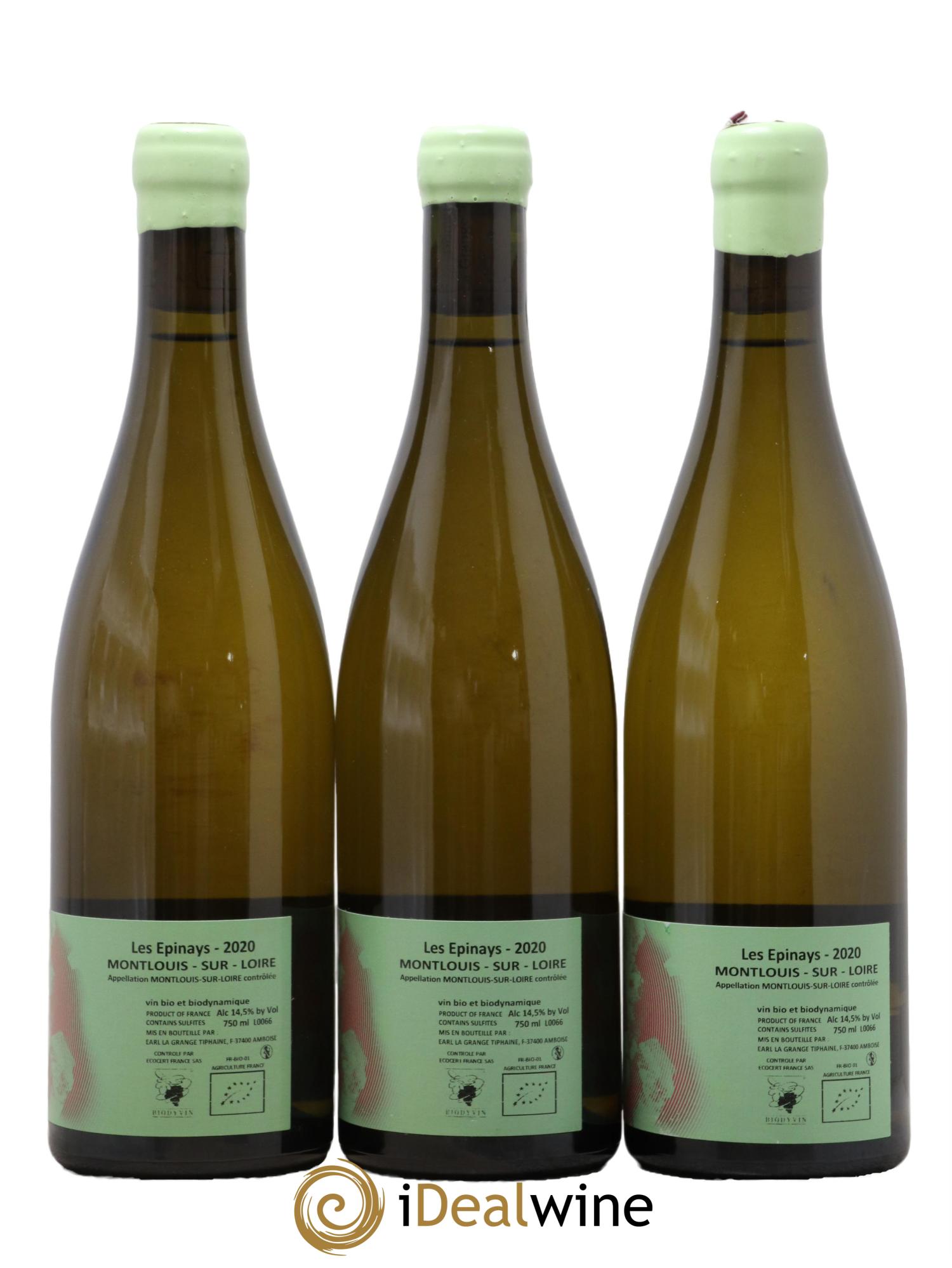 Montlouis-sur-Loire Les Epinays La Grange Tiphaine 2020 - Lot of 3 bottles - 1