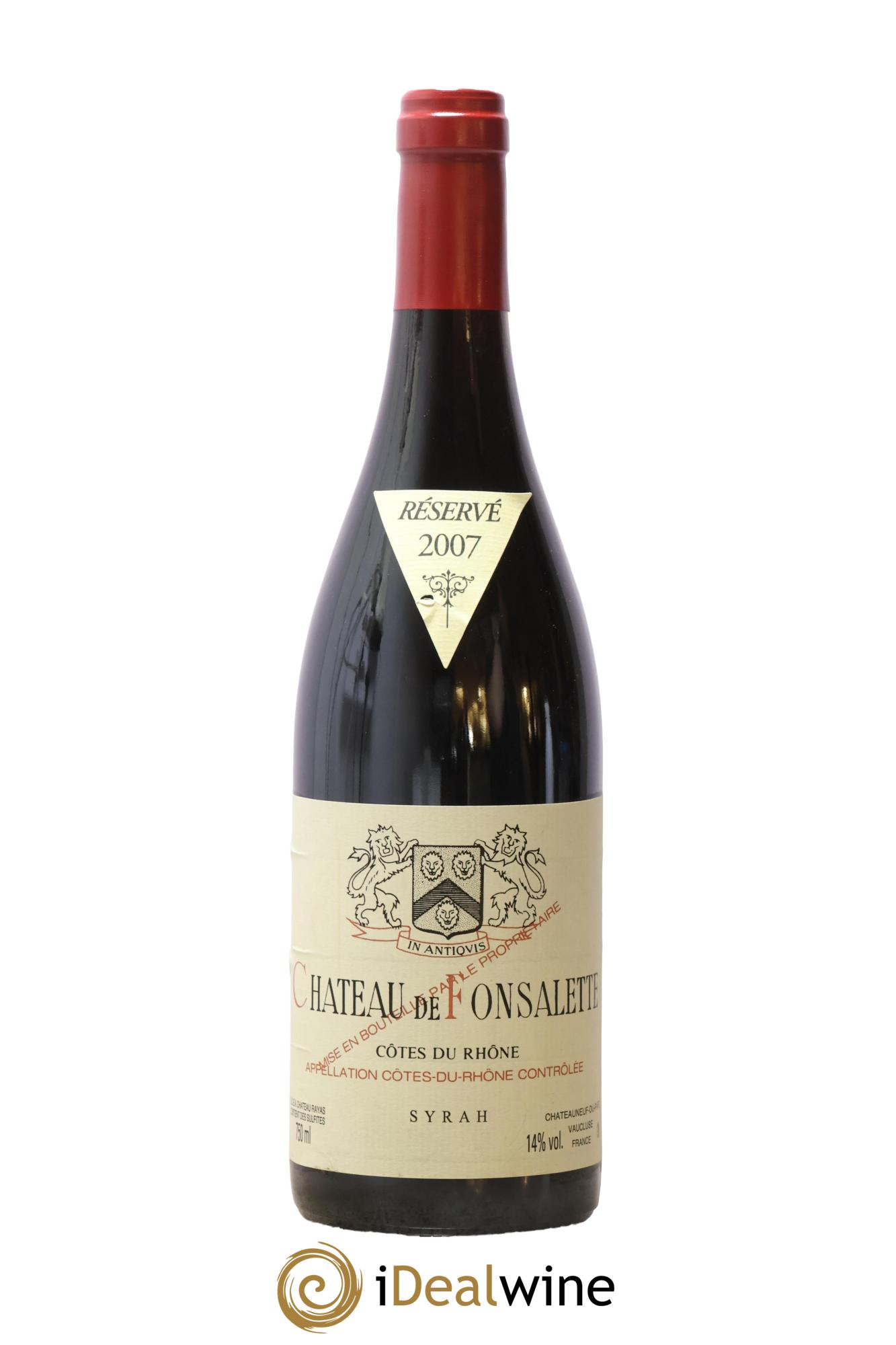 Côtes-du-Rhône Cuvée Syrah Château de Fonsalette 2007 - Lotto di 1 bottiglia - 0