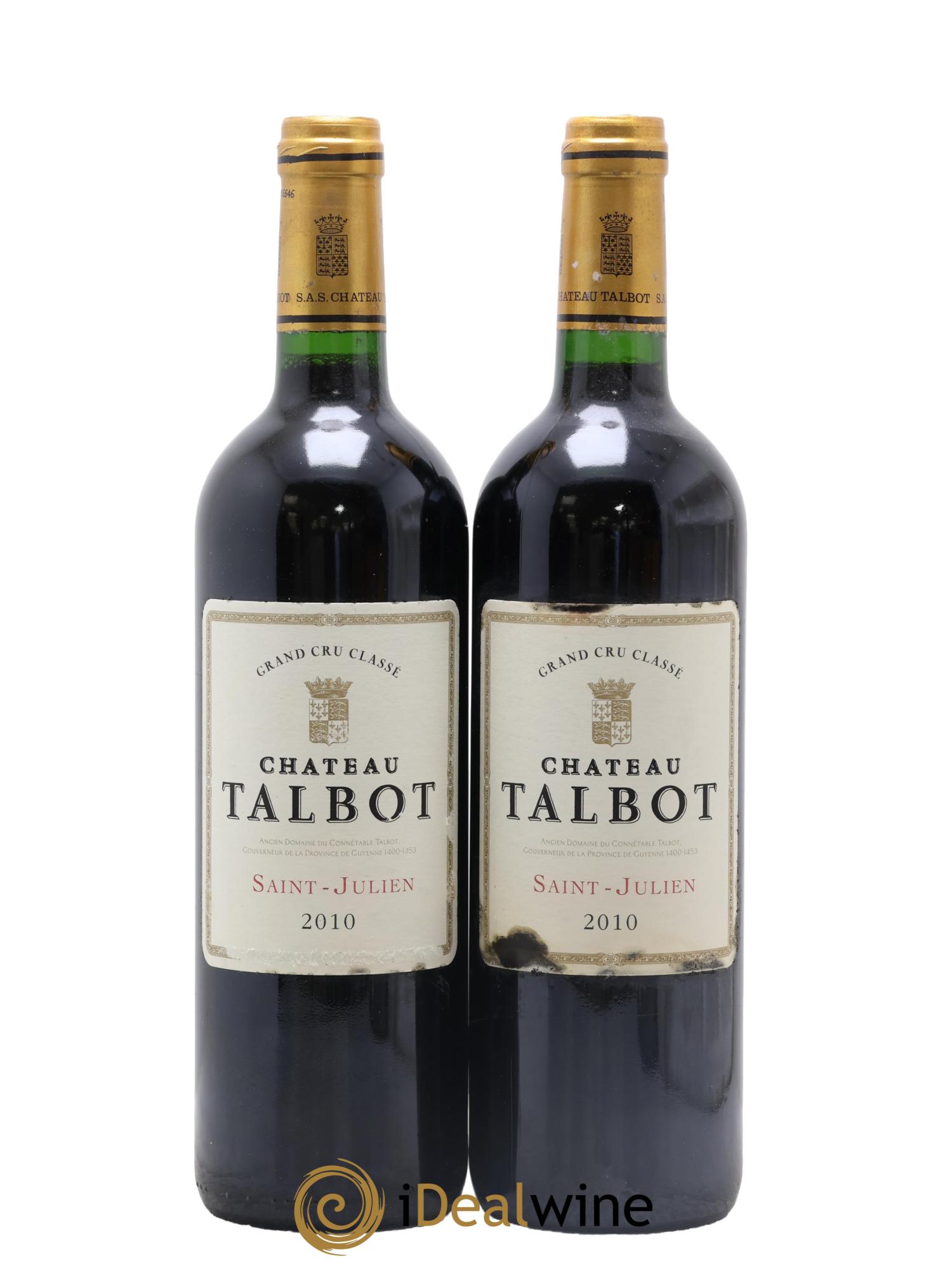 Château Talbot 4ème Grand Cru Classé 2010 - Lot de 2 bouteilles - 0