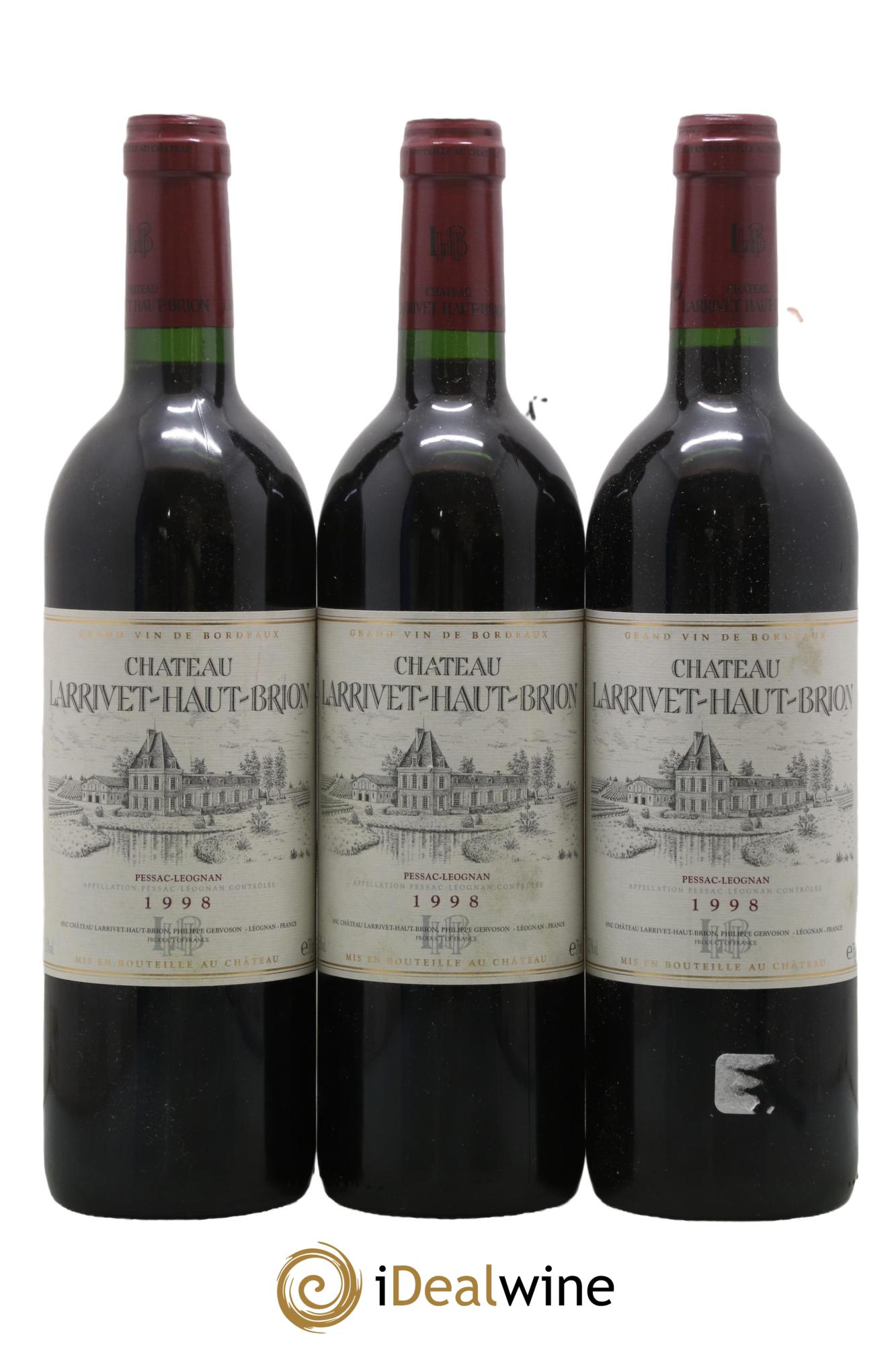 Château Larrivet Haut-Brion  1998 - Lot de 3 bouteilles - 0