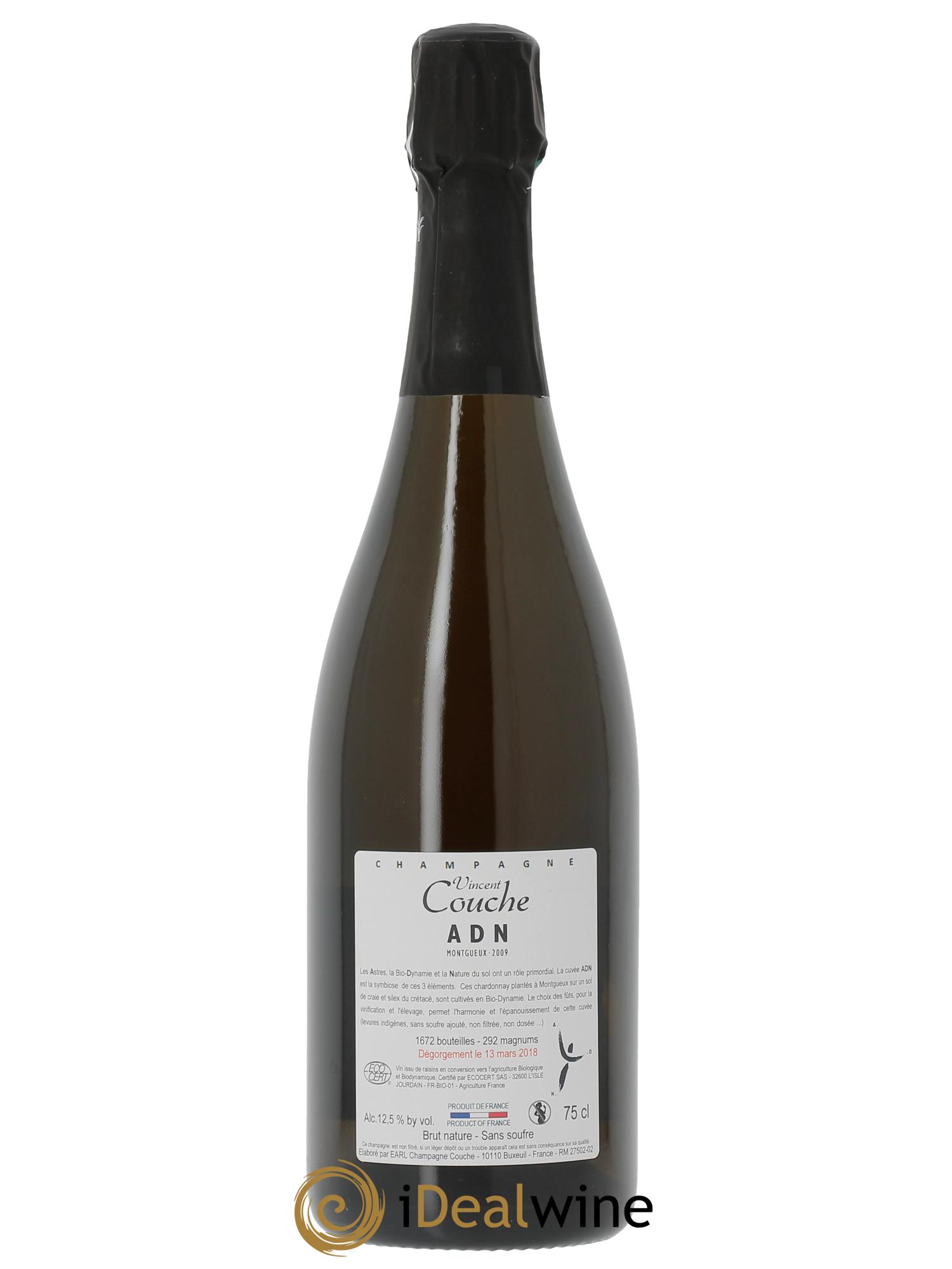 Brut Nature ADN Vincent Couche 2009 - Lot de 1 bouteille - 1