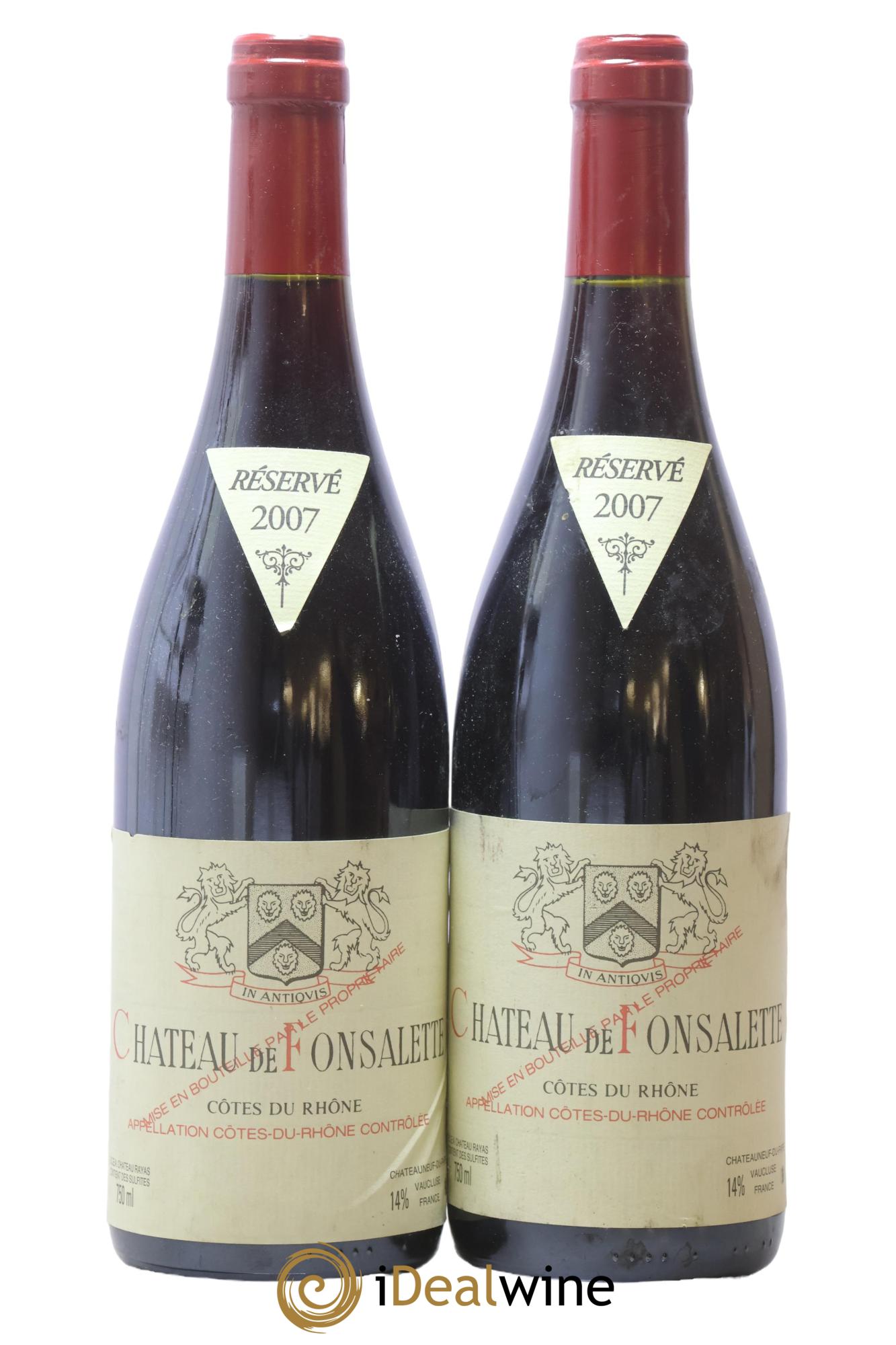 Côtes-du-Rhône Château de Fonsalette Emmanuel Reynaud 2007 - Lotto di 2 bottiglie - 0