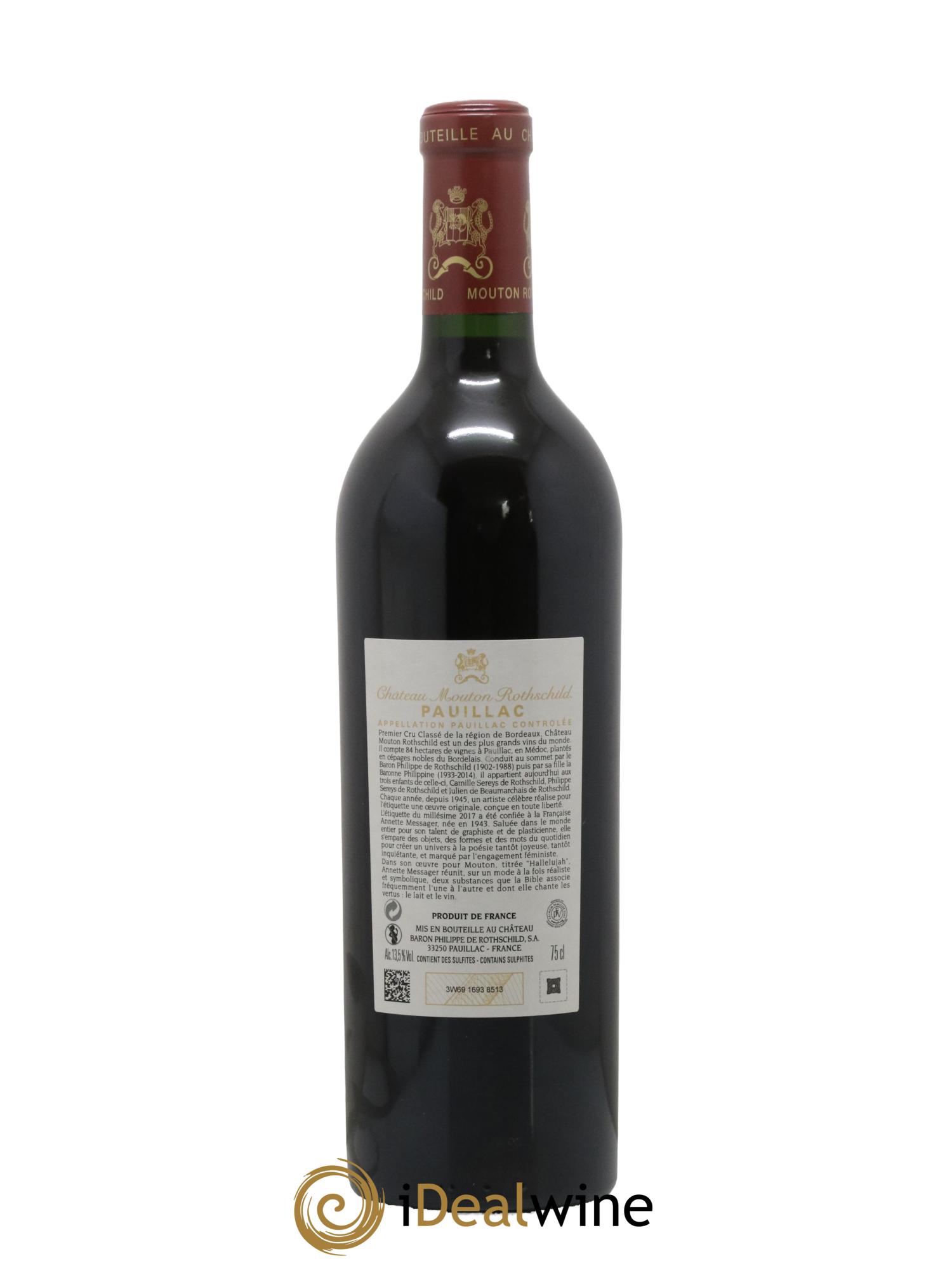 Château Mouton Rothschild 1er Grand Cru Classé 2017 - Lot de 1 bouteille - 1