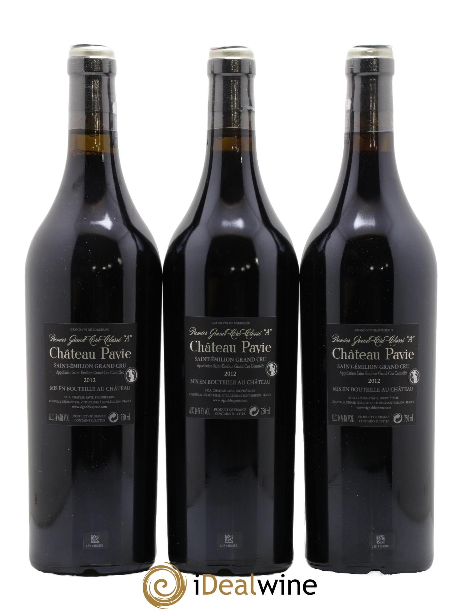 Château Pavie 1er Grand Cru Classé A  2012 - Lot de 3 bouteilles - 1