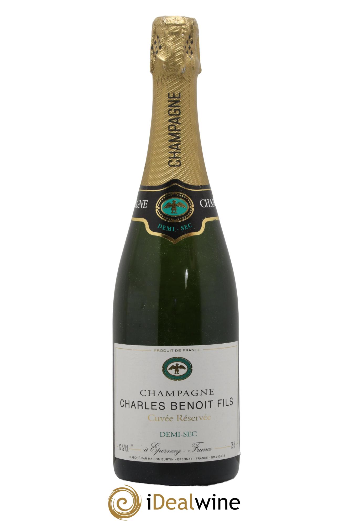 Champagne Demi Sec Cuvée Réservée Charles Benoit et Fils - Lot de 1 bouteille - 0