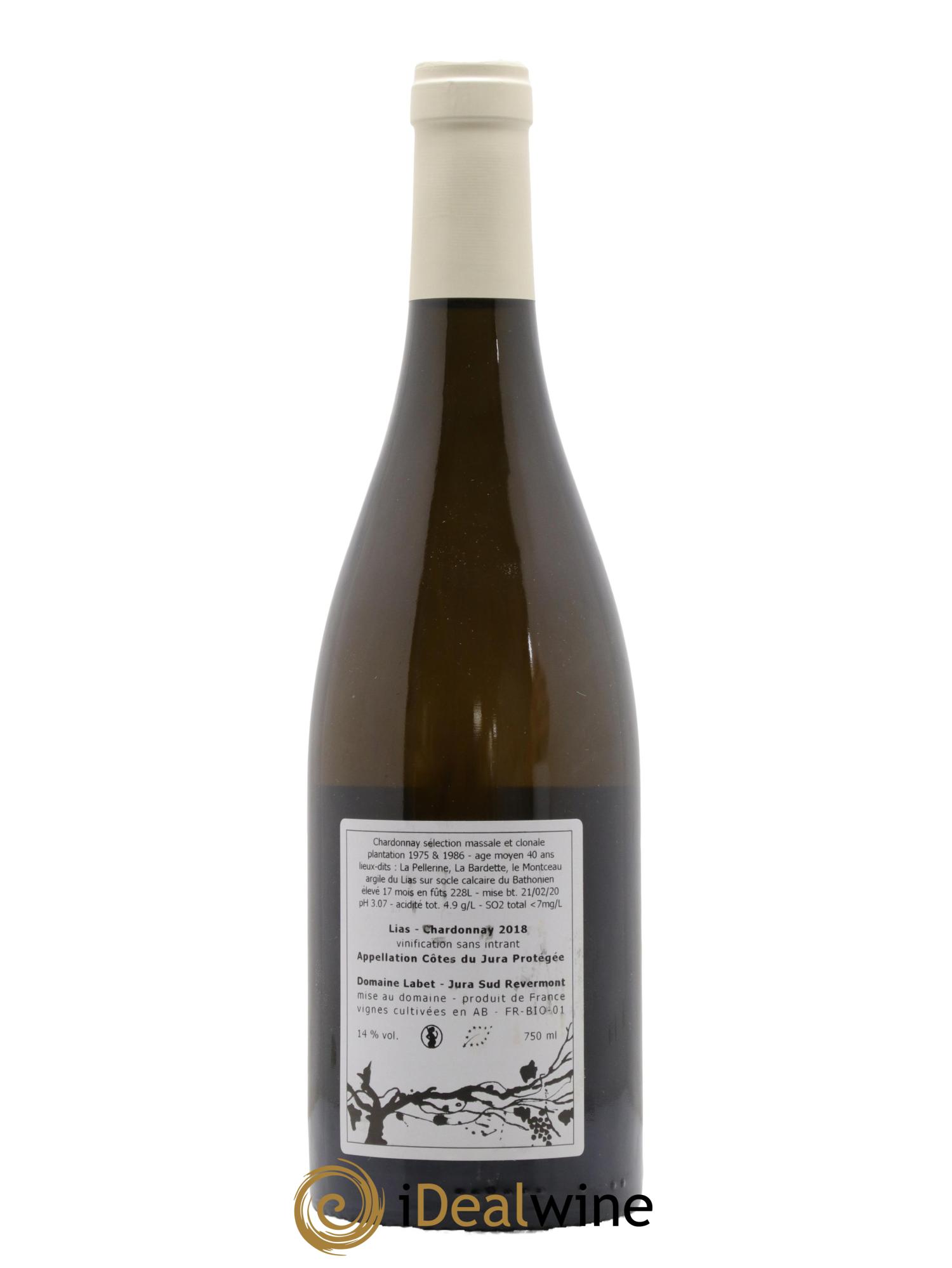 Côtes du Jura Chardonnay Lias Romain - Julien - Charline Labet 2018 - Lot de 1 bouteille - 1