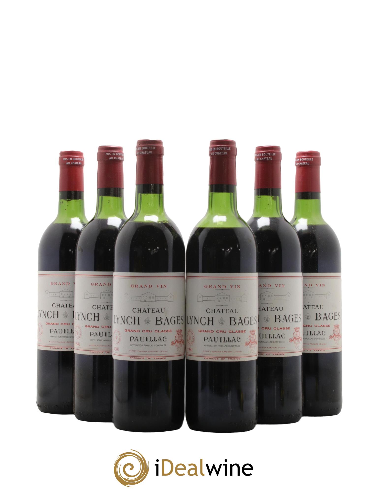 Château Lynch Bages 5ème Grand Cru Classé 1981 - Lot de 6 bouteilles - 0