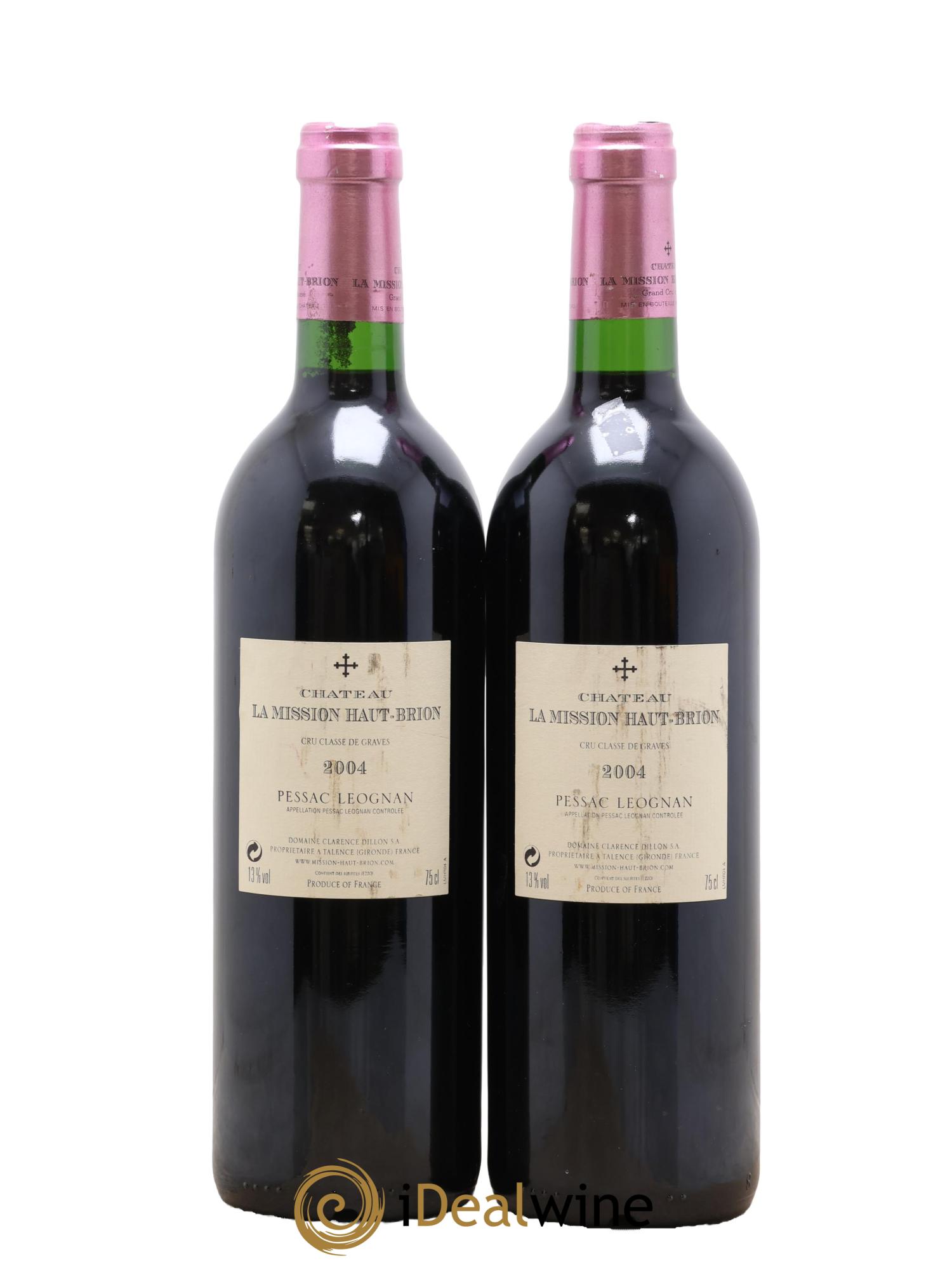 Château la Mission Haut-Brion Cru Classé de Graves 2004 - Lot of 2 bottles - 1
