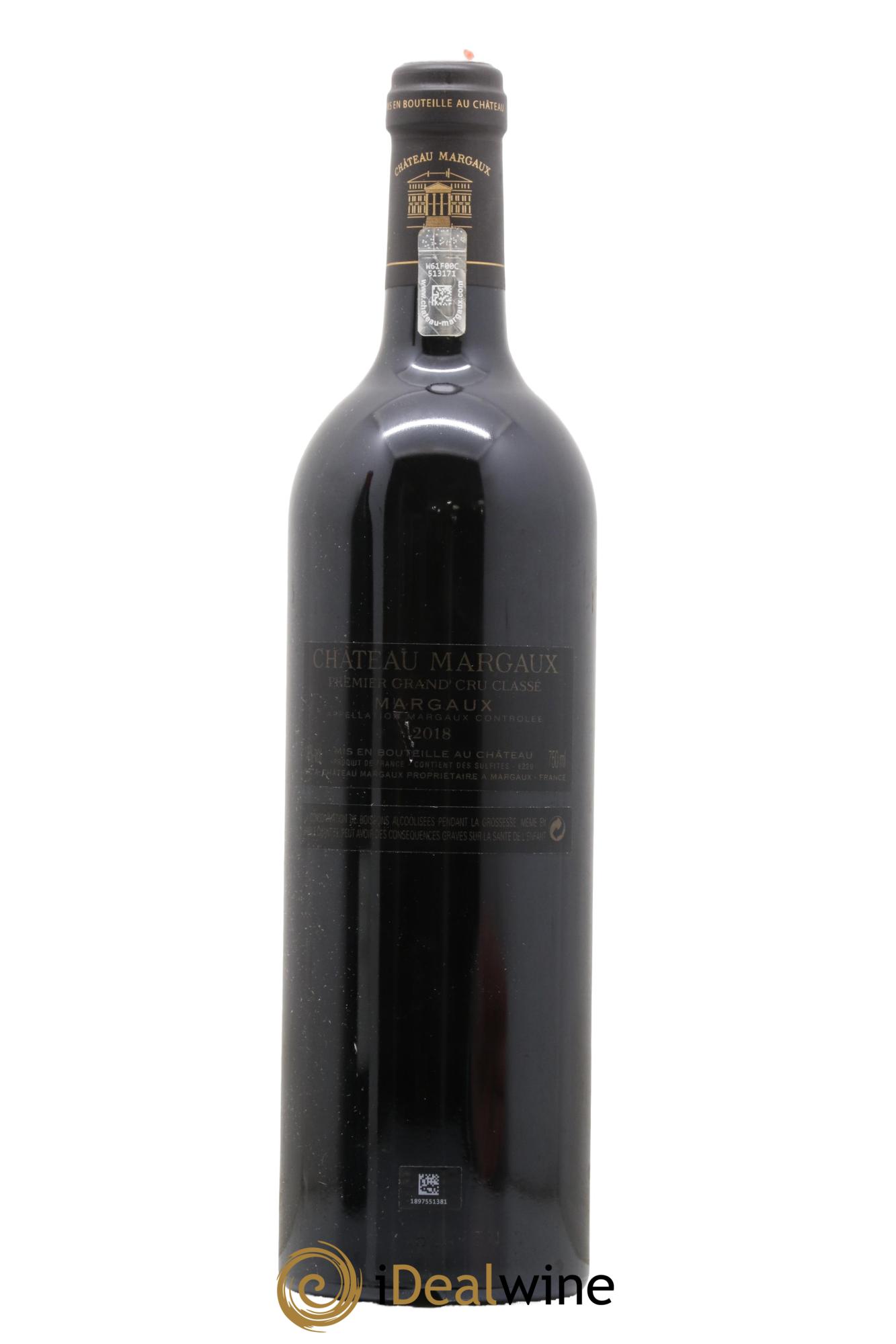 Château Margaux 1er Grand Cru Classé 2018 - Lot de 1 bouteille - 1