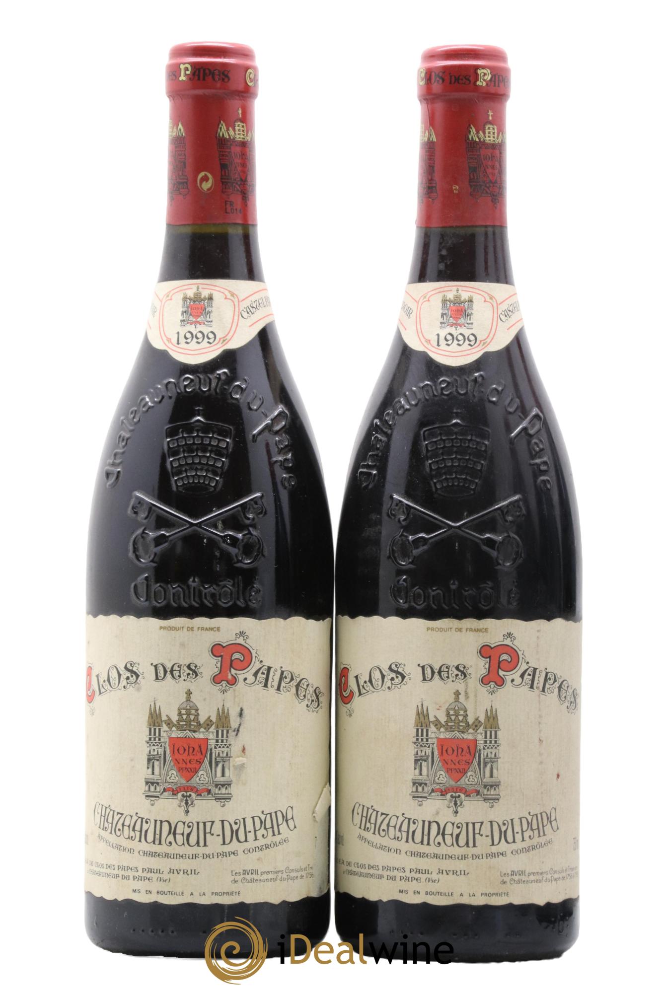 Châteauneuf-du-Pape Clos des Papes - Paul Avril 1999 - Lot de 2 bouteilles - 0