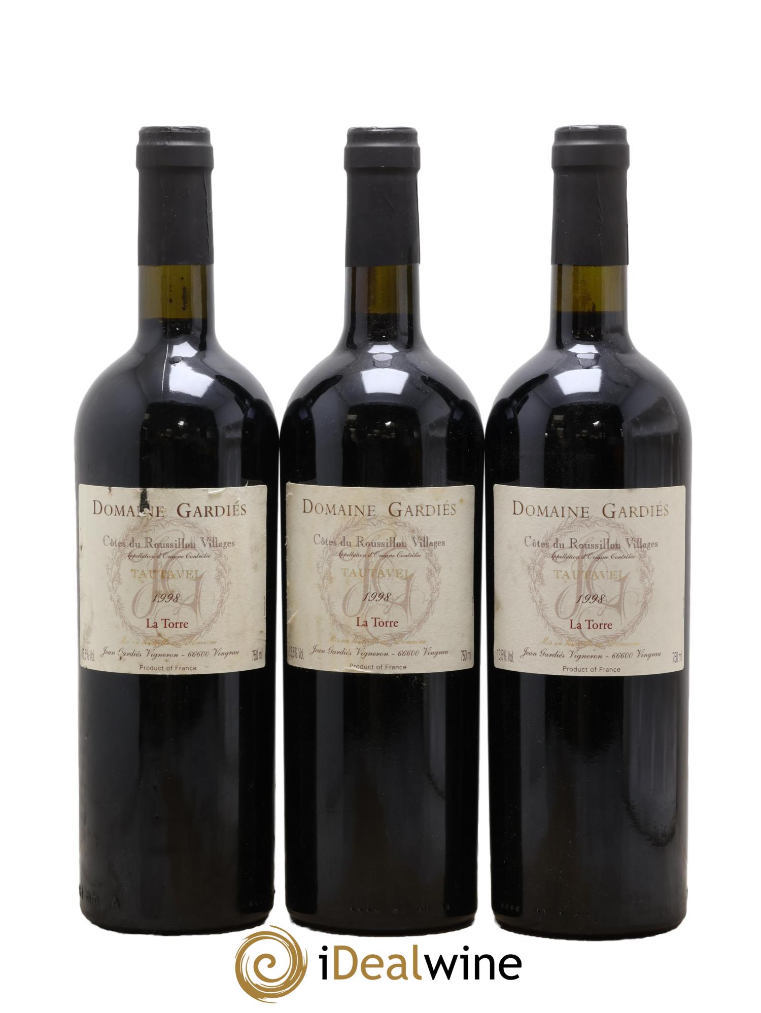 Côtes du Roussillon La Torre Domaine Gardies 1998 - Posten von 3 Flaschen - 0