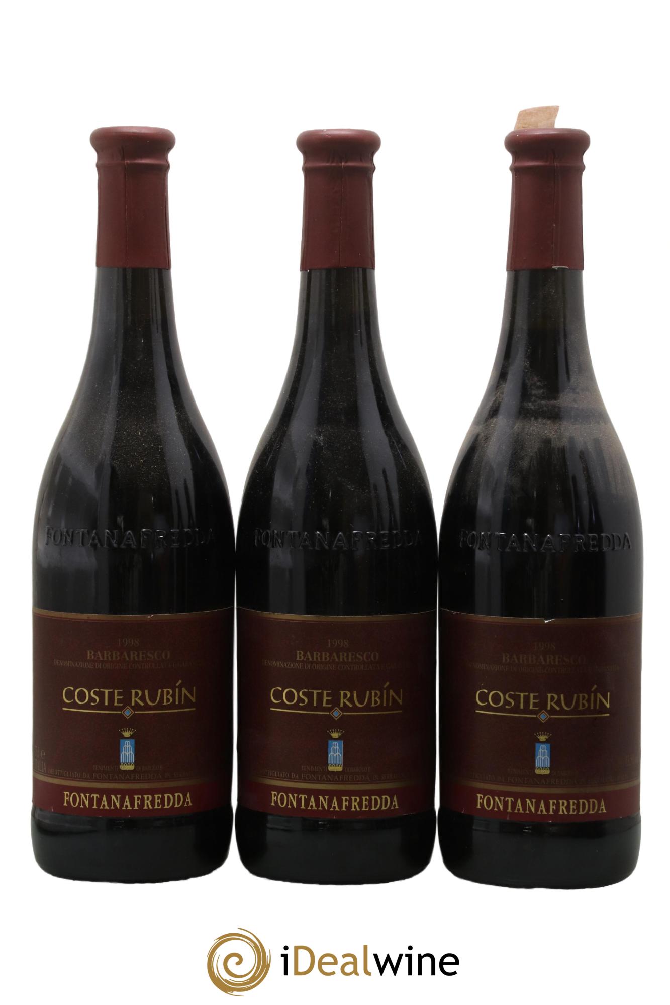 Barbaresco DOCG Coste Rubin Fontanafredda 1998 - Lot of 3 bottles - 0