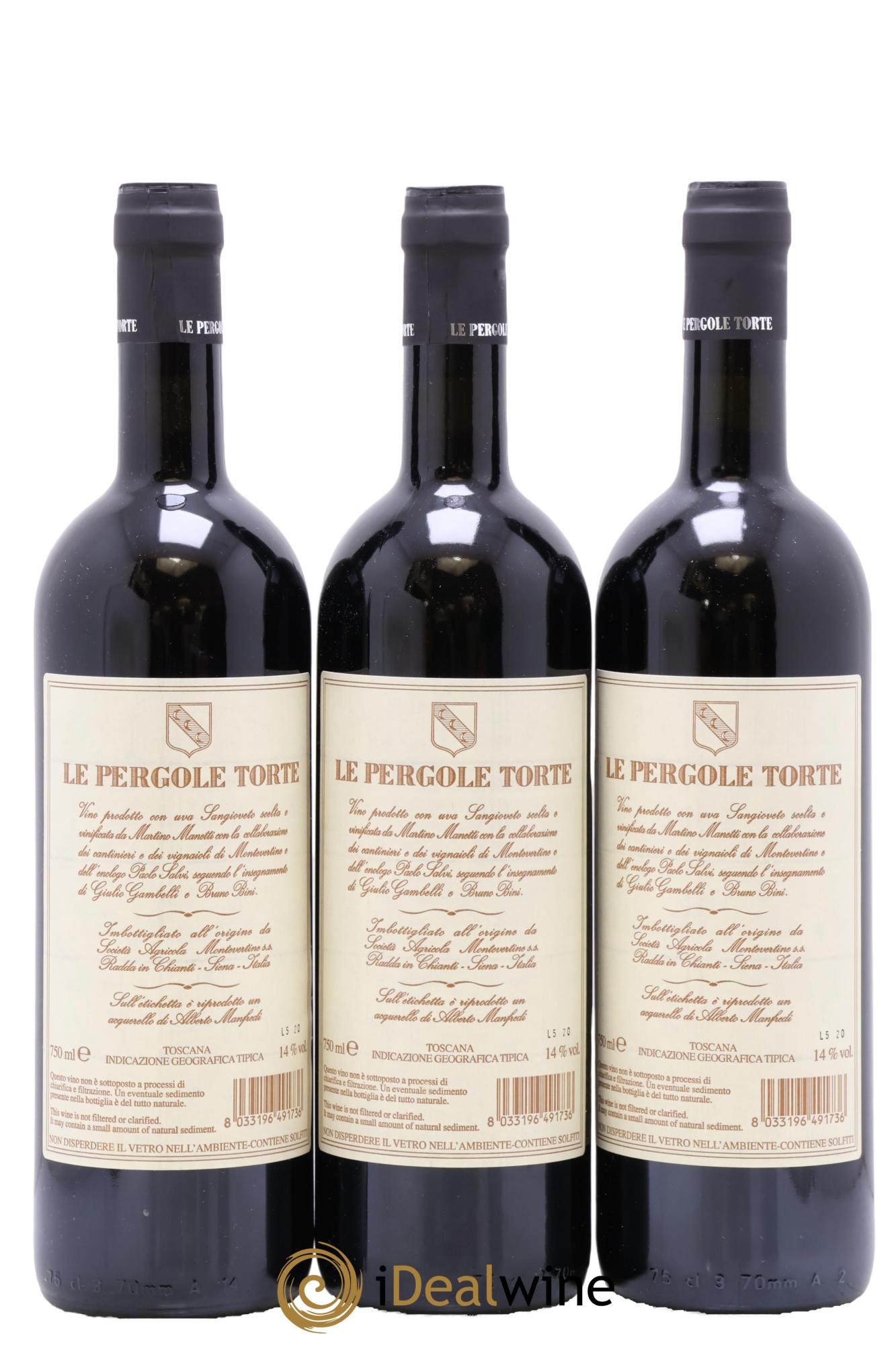 Toscana IGT Montevertine Le Pergole Torte Famille Manetti 2017 - Lot de 3 bouteilles - 1