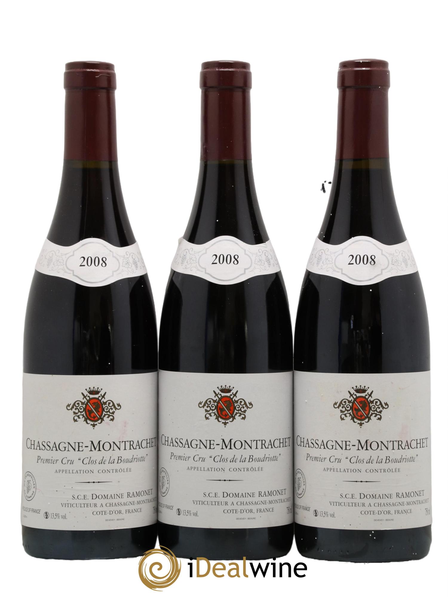 Chassagne-Montrachet 1er Cru Clos de la Boudriotte Ramonet (Domaine) 2008 - Lot de 3 bouteilles - 0