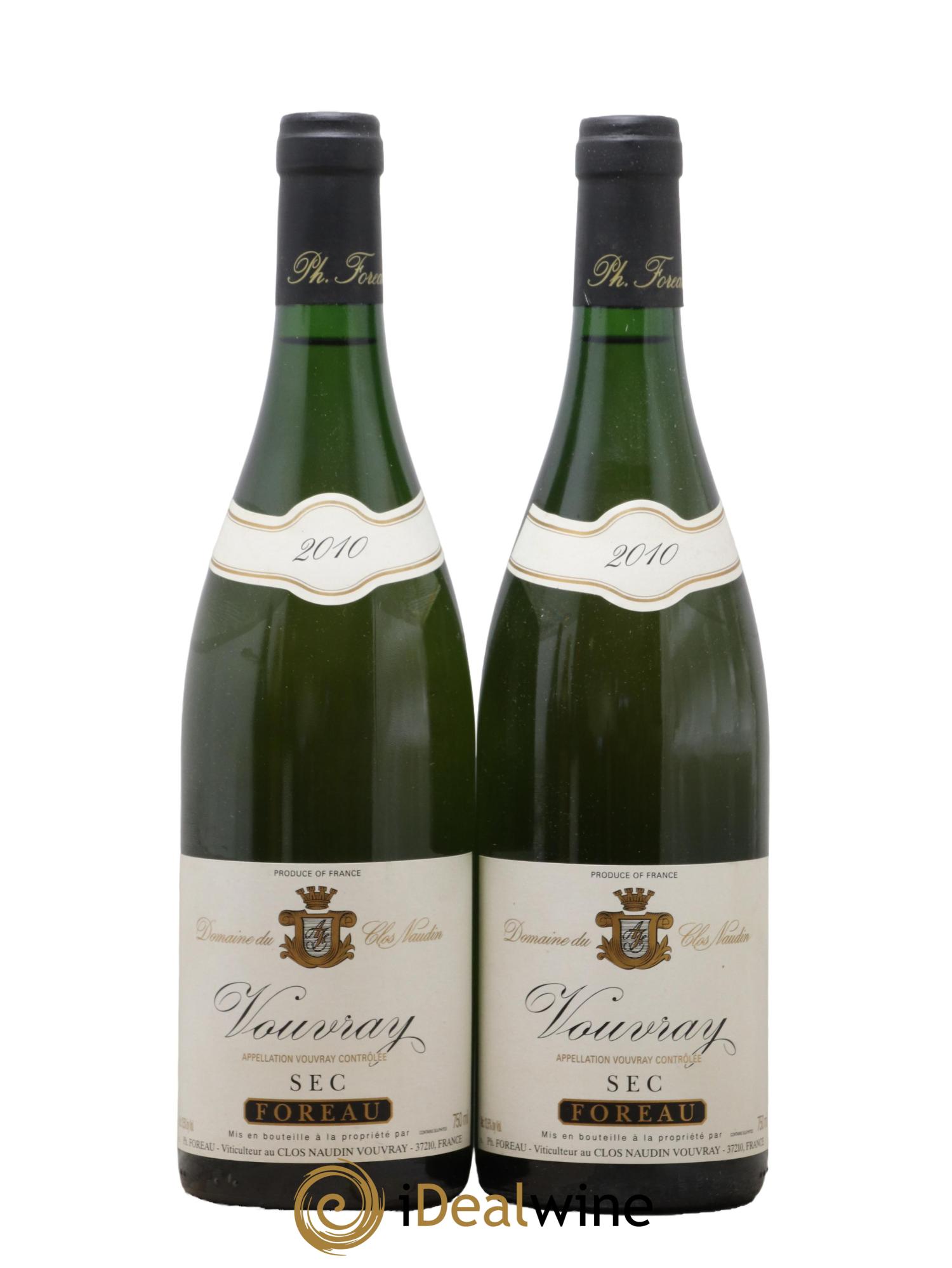 Vouvray Sec Clos Naudin - Philippe Foreau 2010 - Lot of 2 bottles - 0