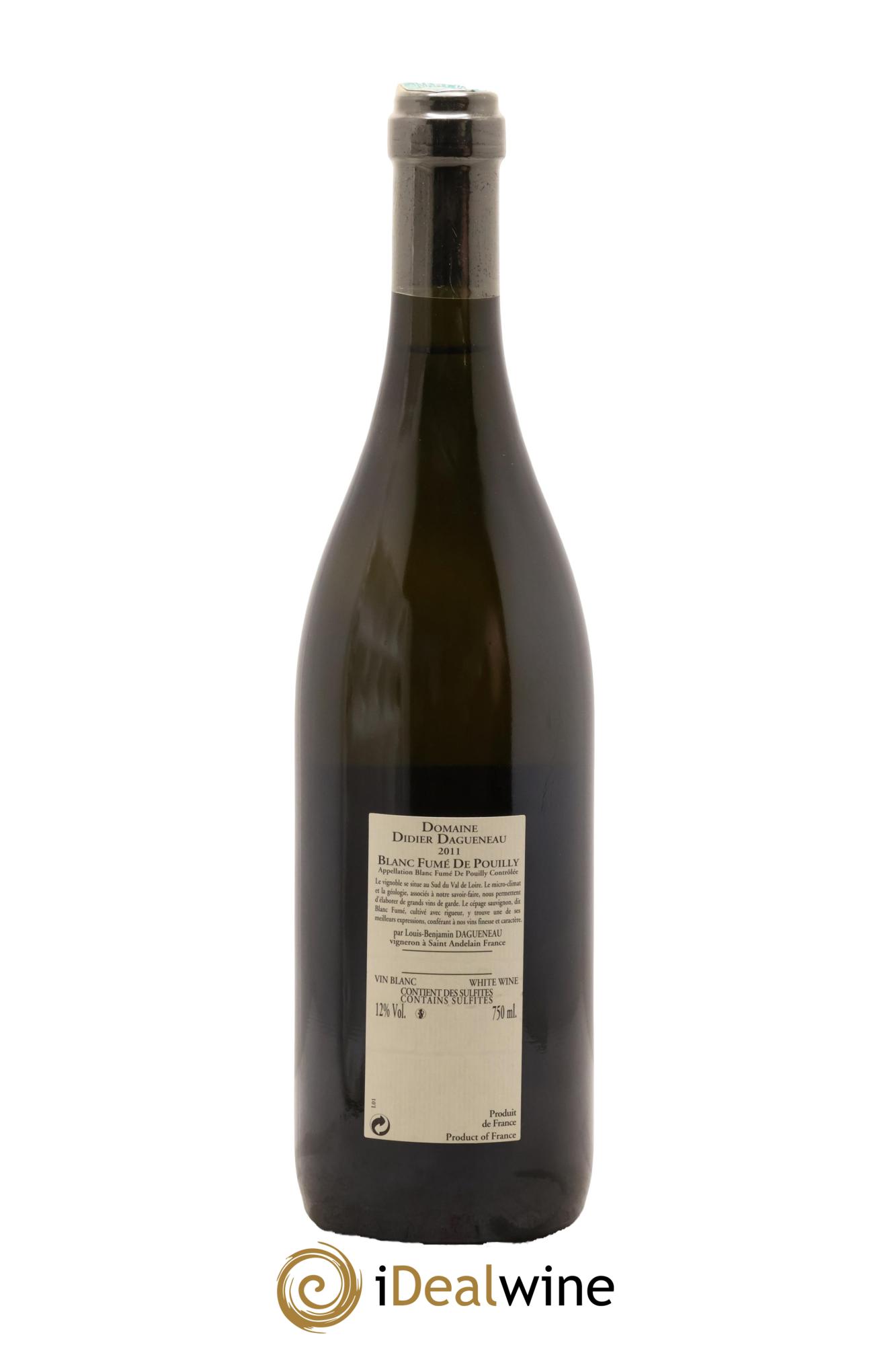 Pouilly-Fumé Blanc Fumé de Pouilly Dagueneau (Domaine Didier - Louis-Benjamin) 2011 - Lot de 1 bouteille - 1