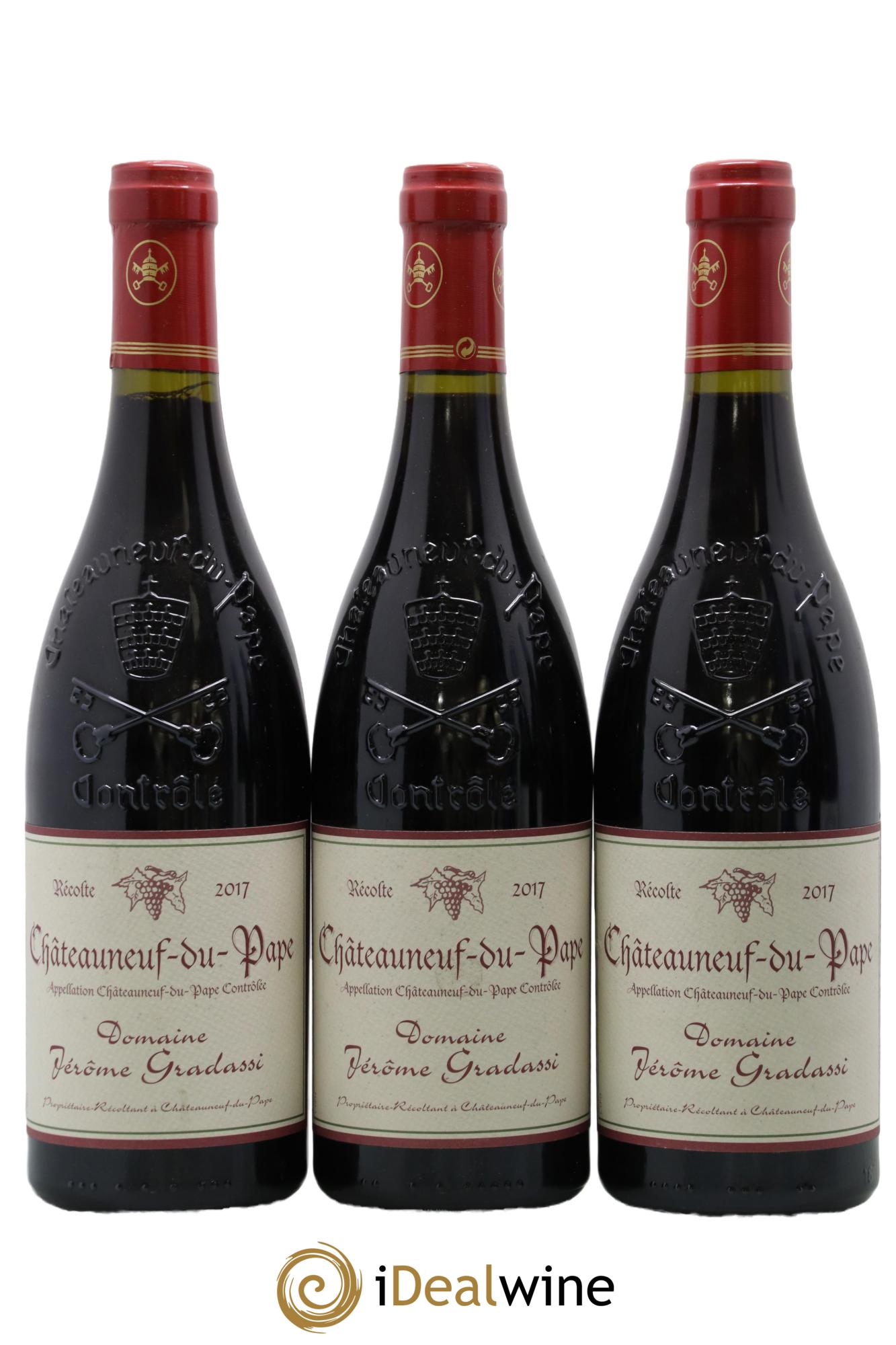 Châteauneuf-du-Pape Jérôme Gradassi 2017 - Posten von 3 Flaschen - 0