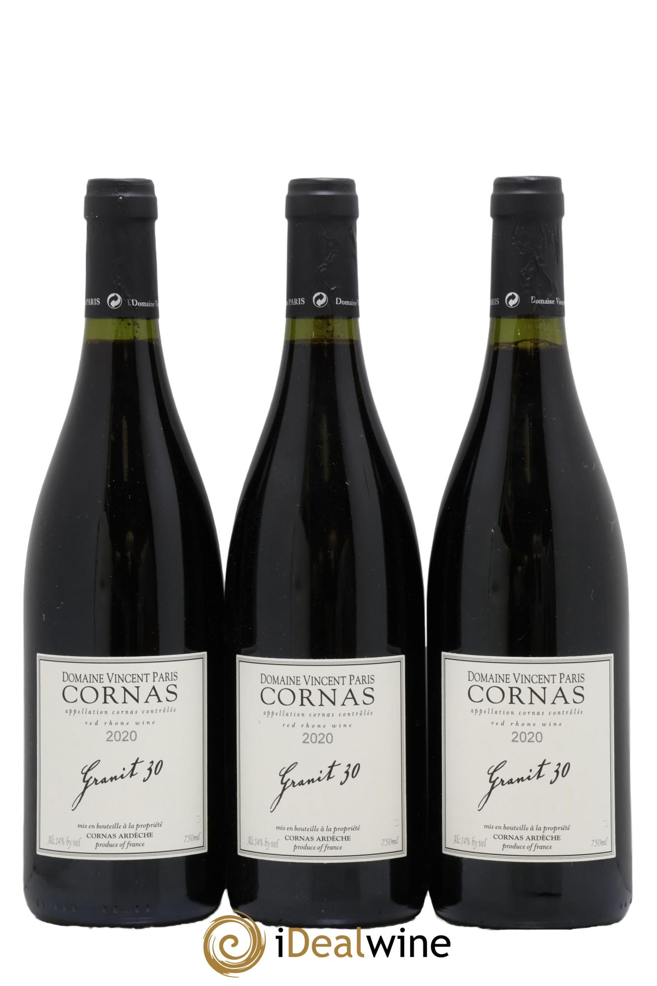 Cornas Granit 30 Vincent Paris 2020 - Lot of 3 bottles - 0