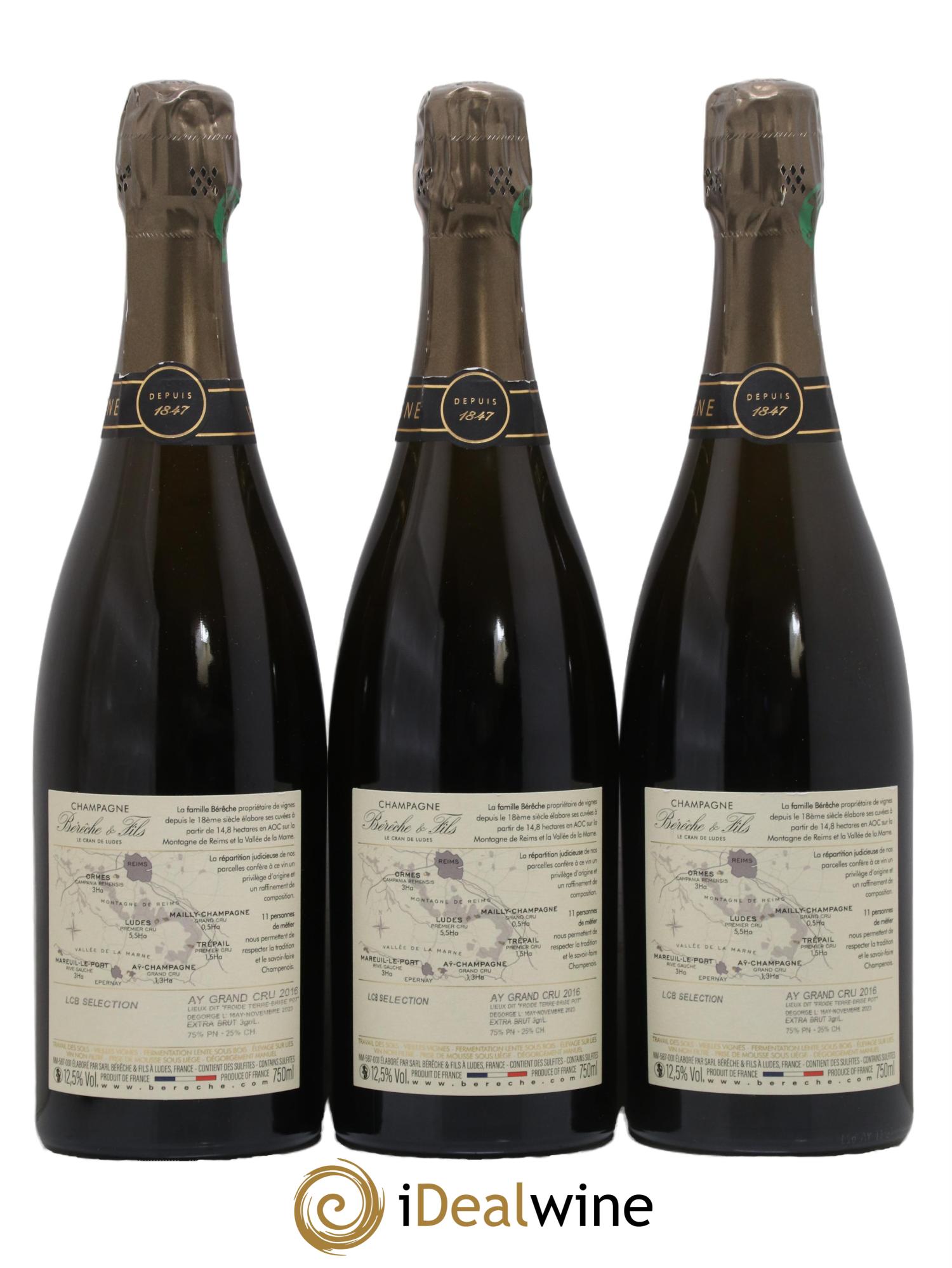 Aÿ Grand Cru Extra-Brut Bérêche et Fils 2016 - Lot de 3 bouteilles - 1
