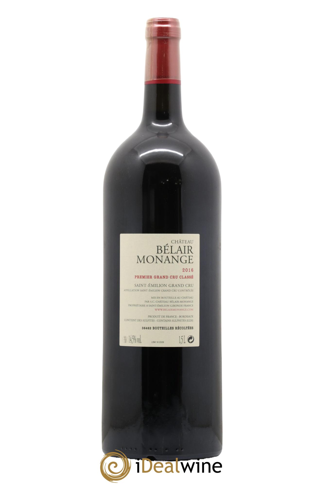 Château Belair (Belair-Monange) 1er Grand Cru Classé B 2016 - Lot de 1 magnum - 2
