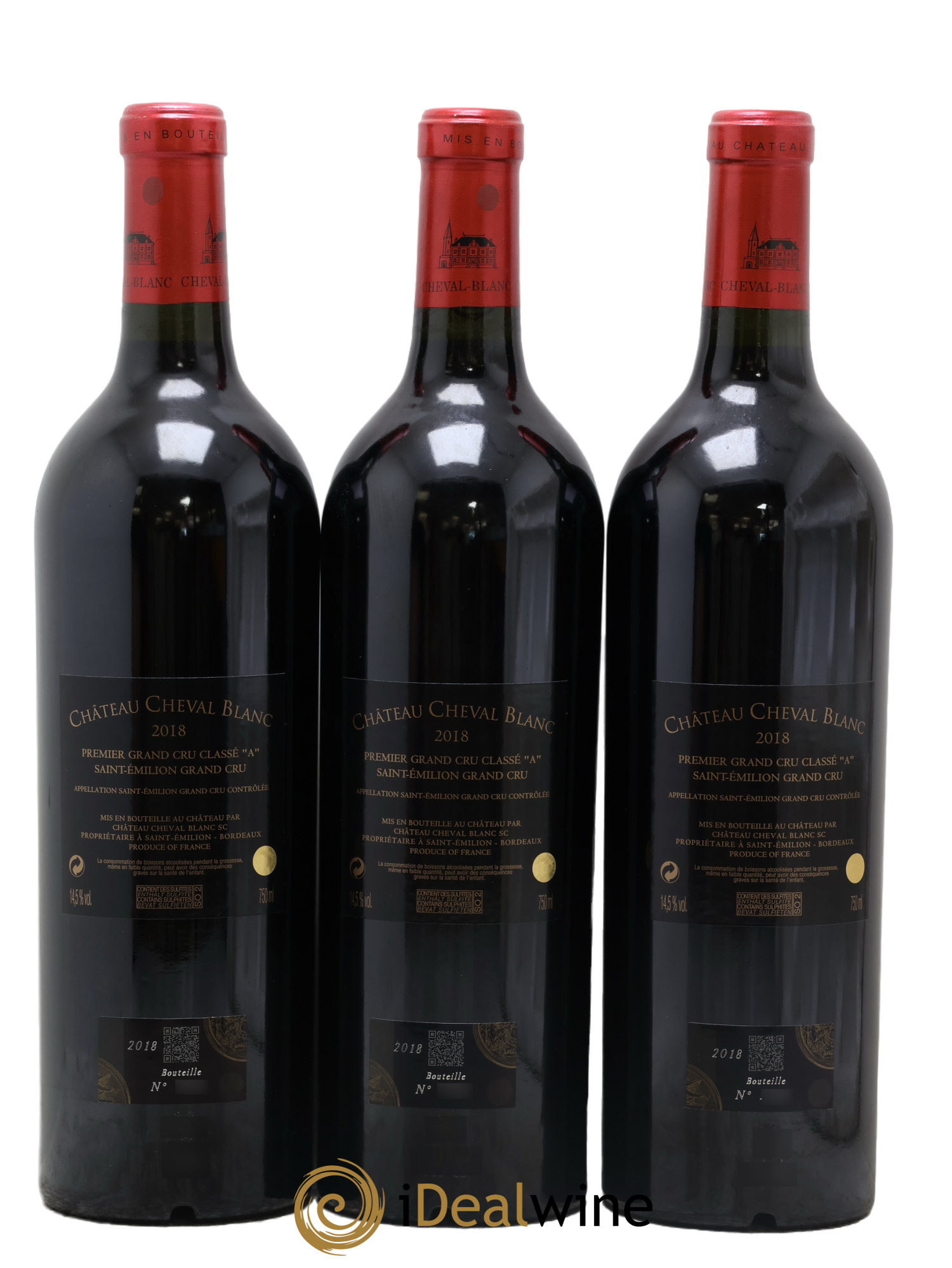 Château Cheval Blanc 1er Grand Cru Classé A 2018 - Lot of 3 bottles - 1