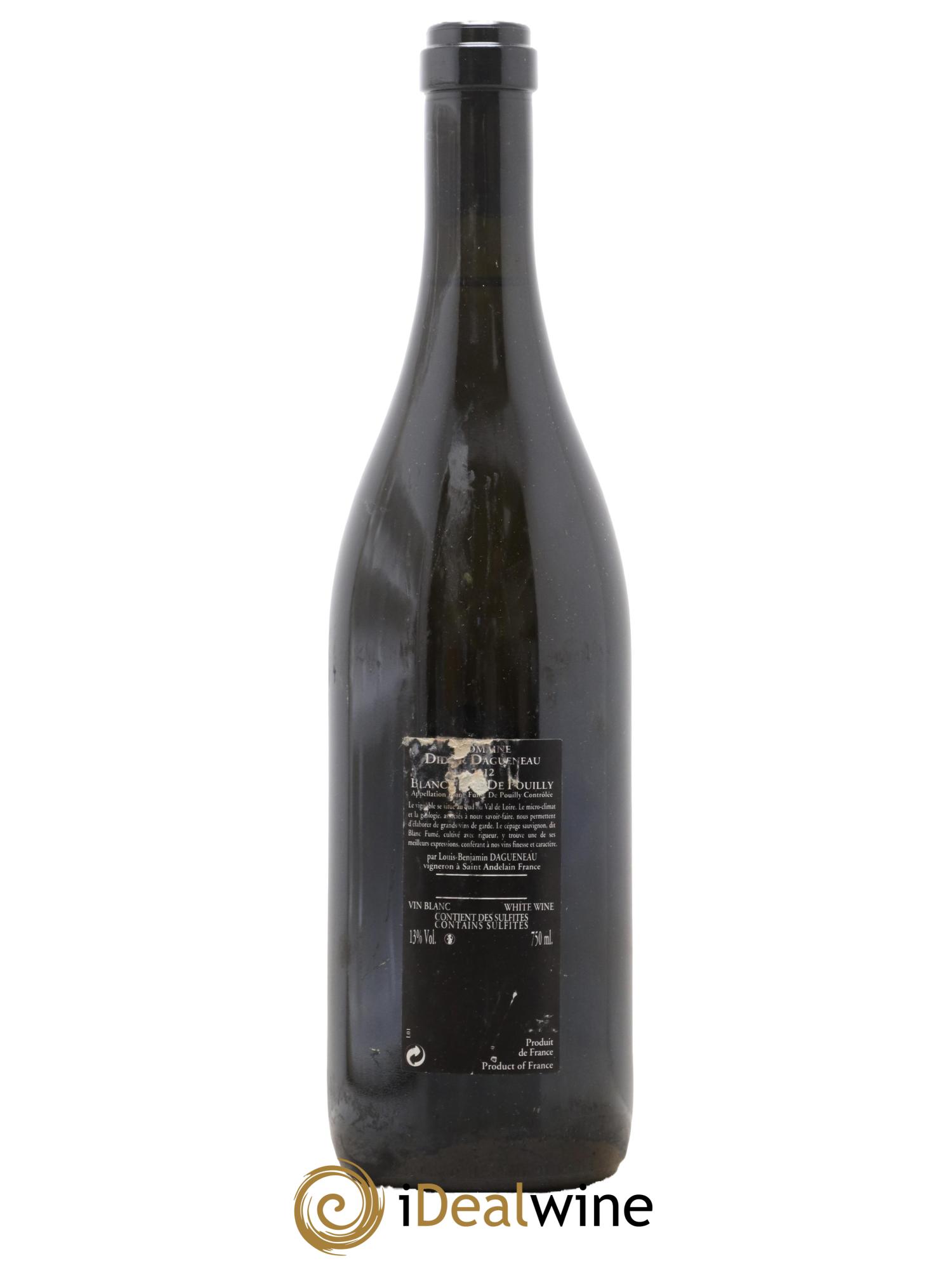 Vin de France (anciennement Pouilly-Fumé) Silex Dagueneau (Domaine Didier - Louis-Benjamin) 2012 - Lot de 1 bouteille - 1