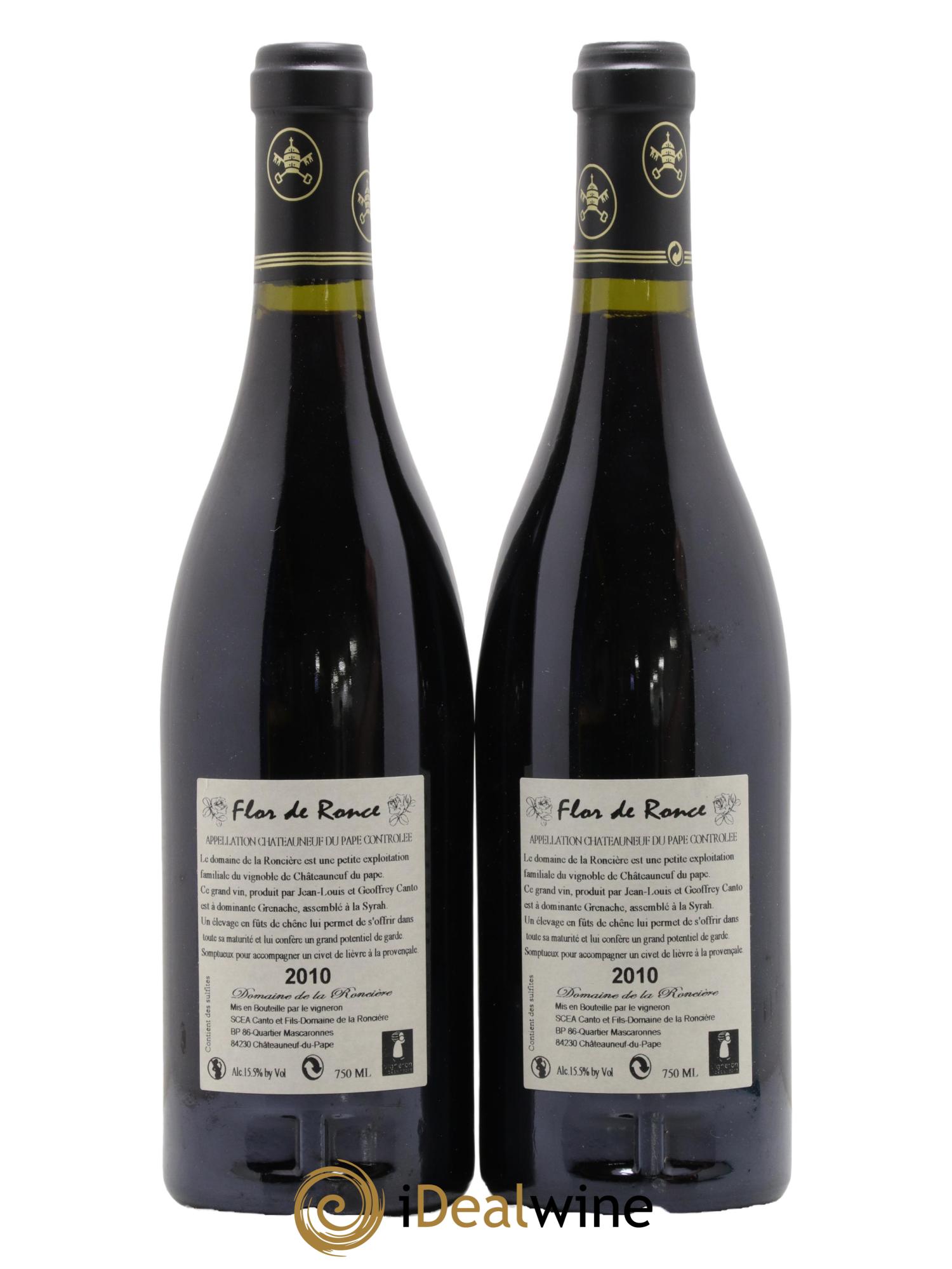 Châteauneuf-du-Pape Flor de Ronce Domaine de la Roncière 2010 - Lot of 2 bottles - 1