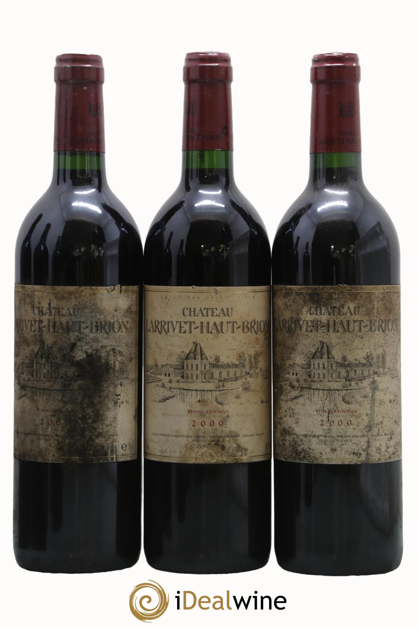 Château Larrivet Haut-Brion 2000 - Lotto di 3 bottiglie - 0
