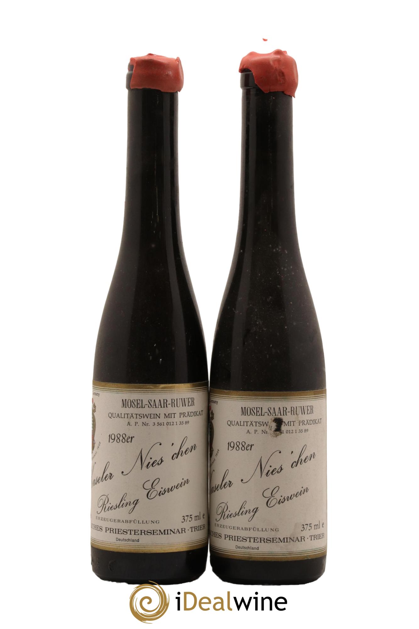 Riesling-Eiswein Bischofliche Priesterseminar Kaseler Nies chen AP 35 1988 - Posten von 2 Demi-Flaschen - 0