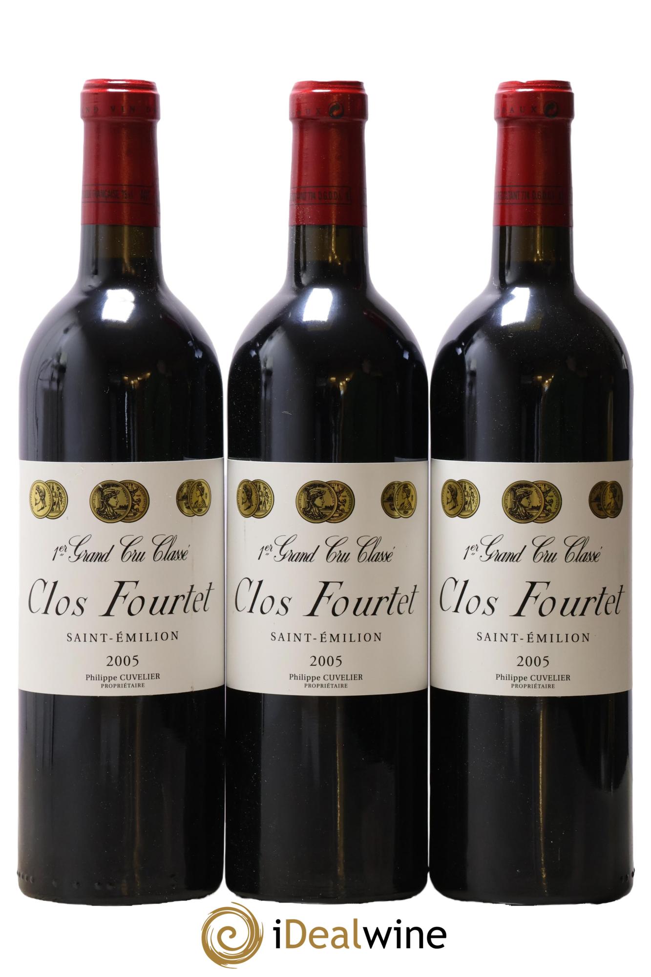 Clos Fourtet 1er Grand Cru Classé B 2005 - Lot de 3 bouteilles - 0