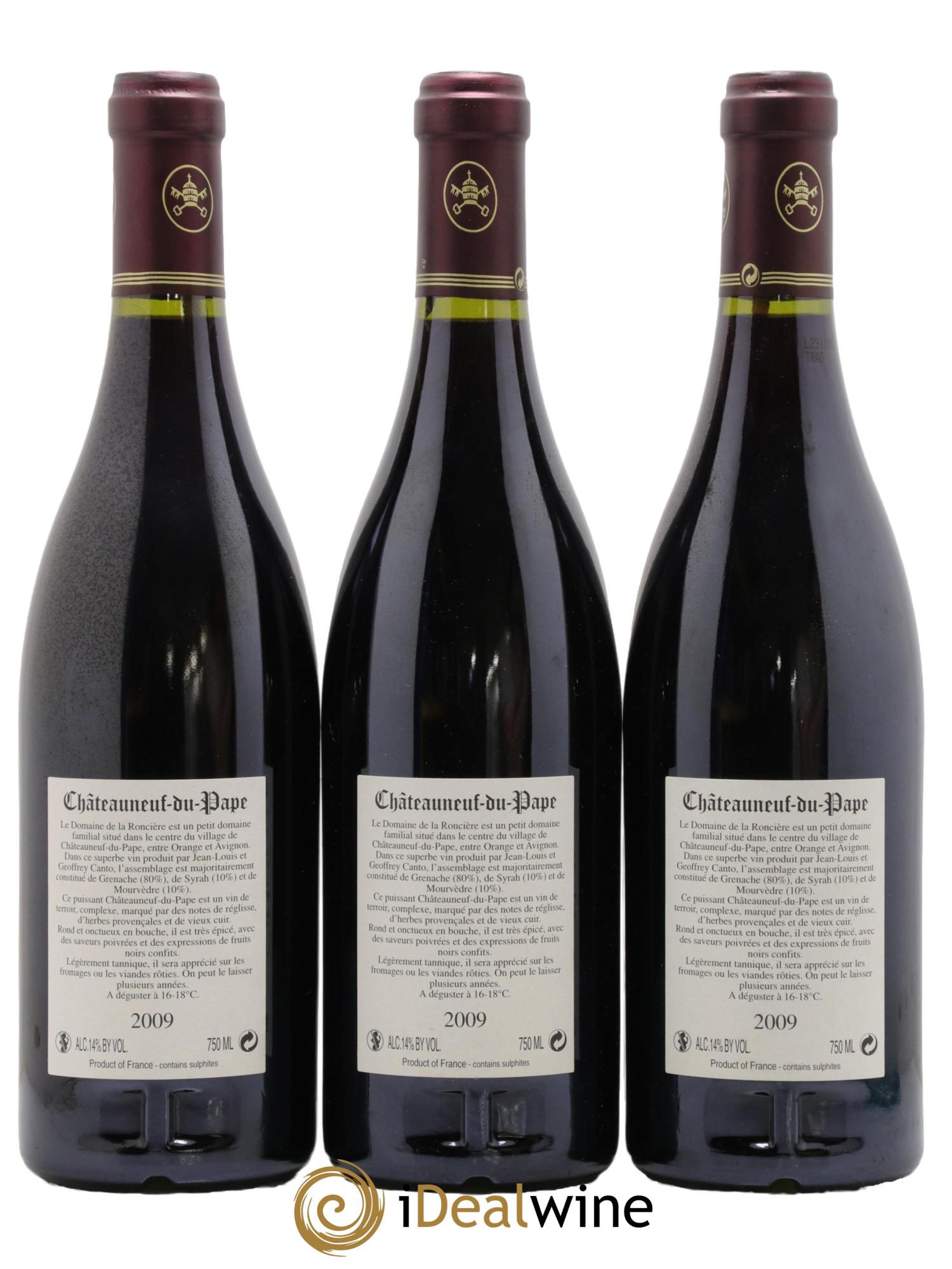 Châteauneuf-du-Pape Domaine de la Roncière 2009 - Posten von 3 Flaschen - 1