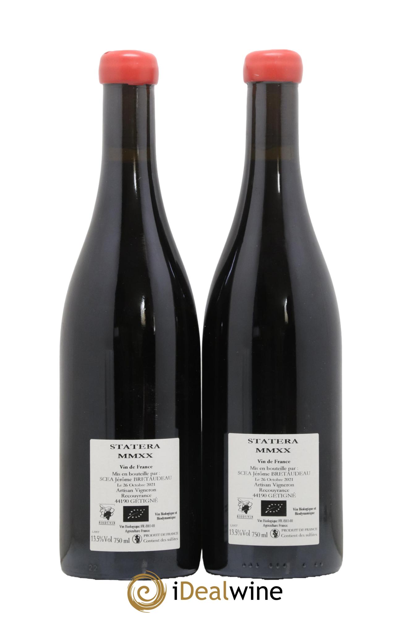 Vin de France Statera Jérôme Bretaudeau - Domaine de Bellevue 2020 - Lot de 2 bouteilles - 1