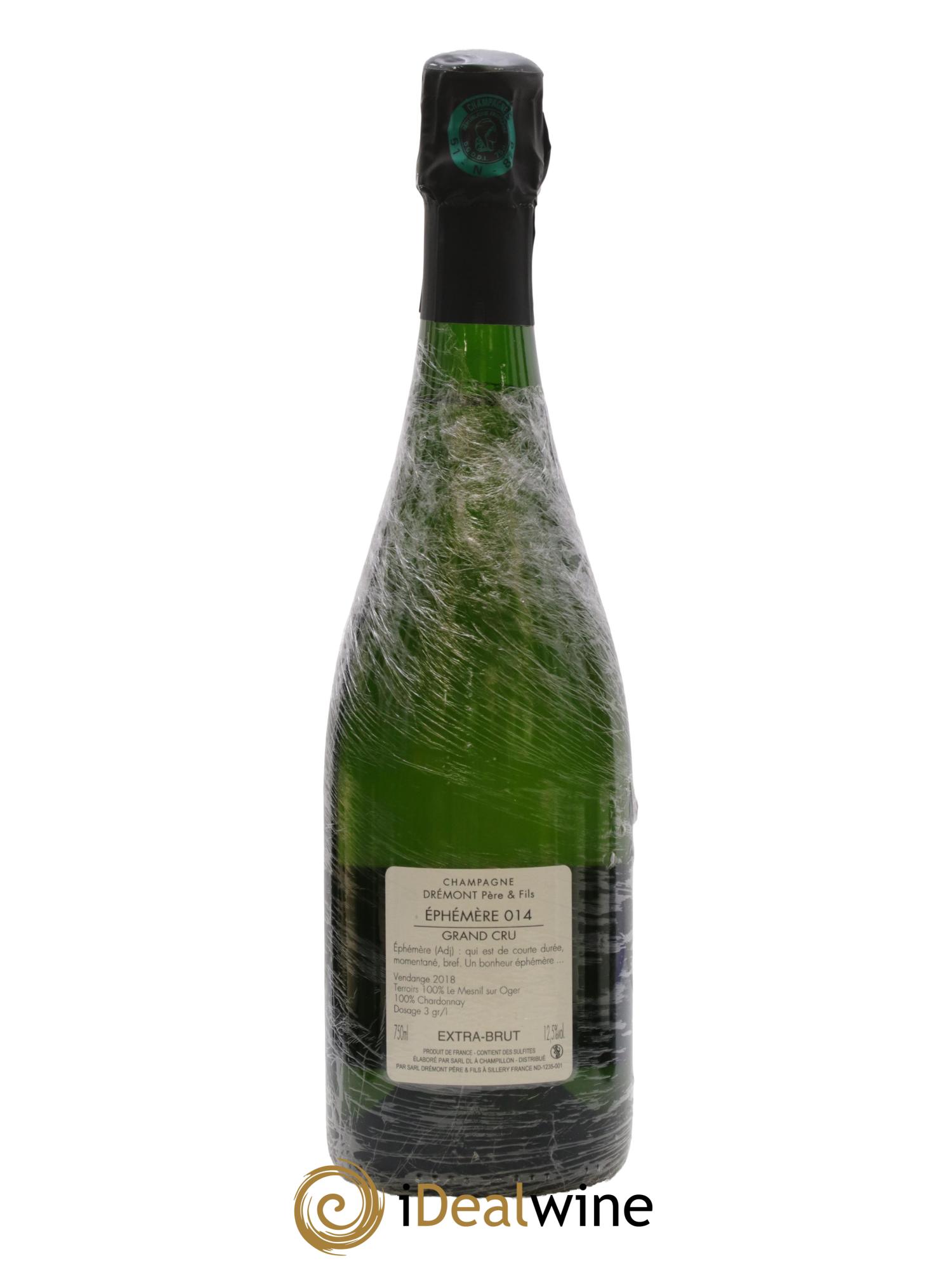 Champagne Ephémère N14 Dremont et Savart 2018 - Lot de 1 bouteille - 1