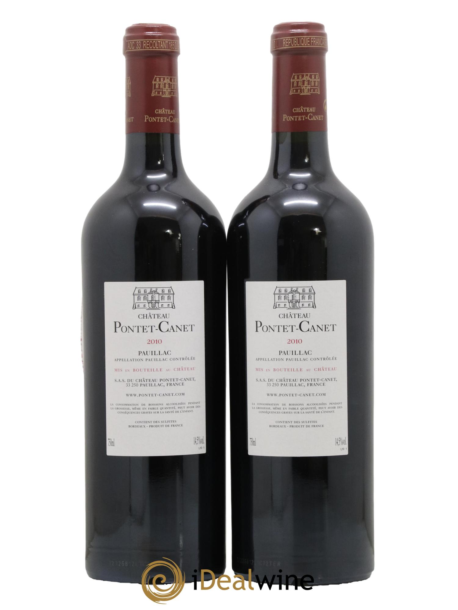 Château Pontet Canet 5ème Grand Cru Classé 2010 - Lot de 2 bouteilles - 1