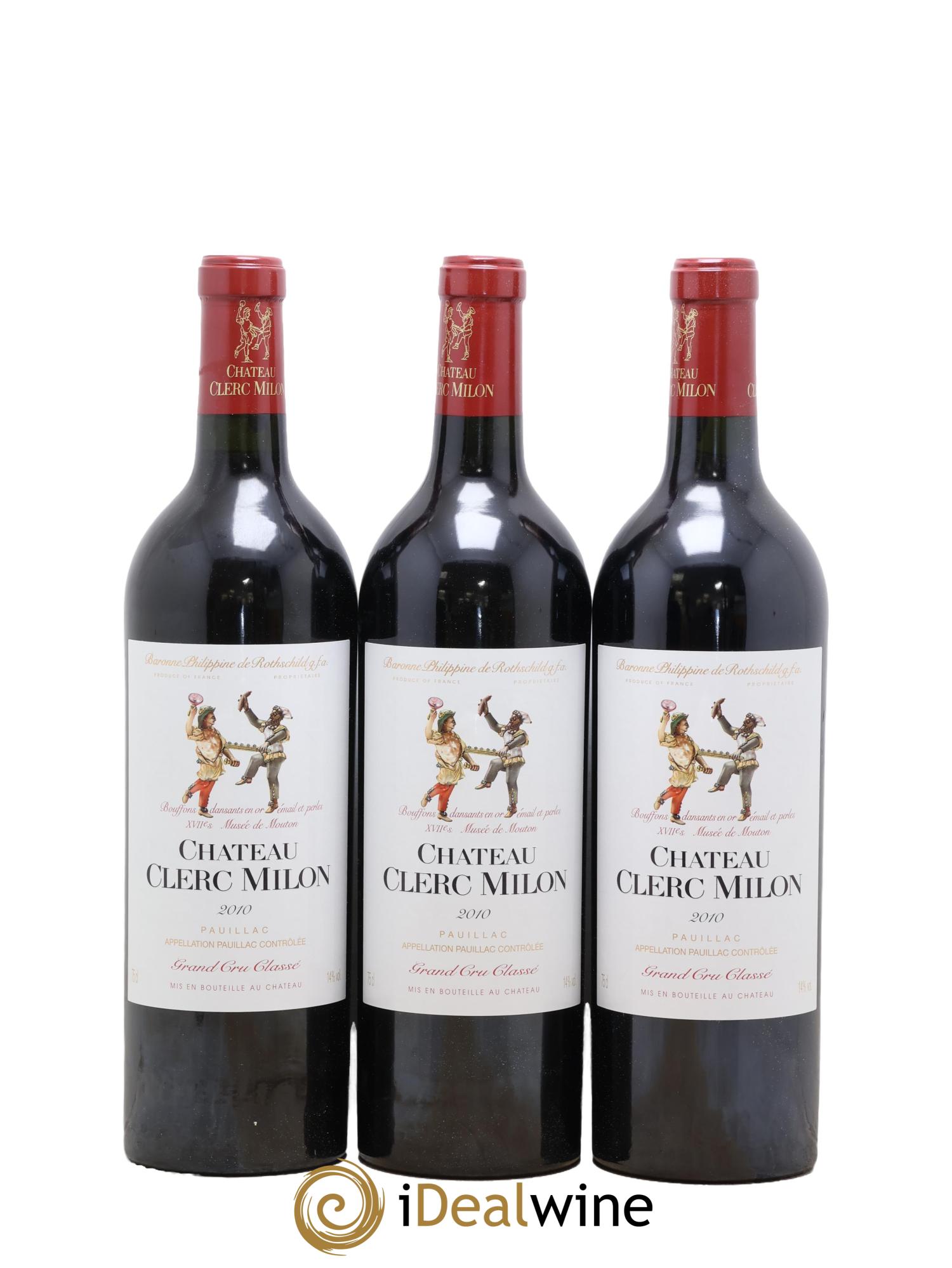Château Clerc Milon 5ème Grand Cru Classé 2010 - Lot de 3 bouteilles - 0