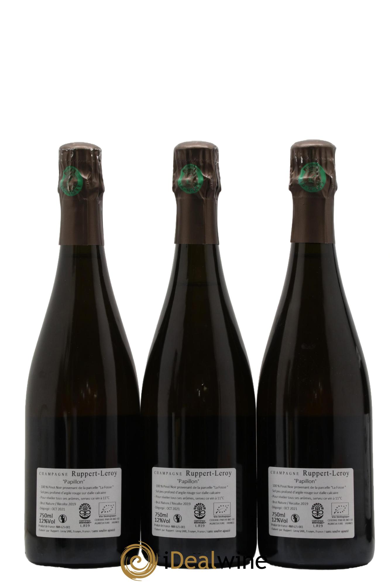 Papillon Brut Nature Ruppert-Leroy (Domaine) 2019 - Lot de 3 bouteilles - 1