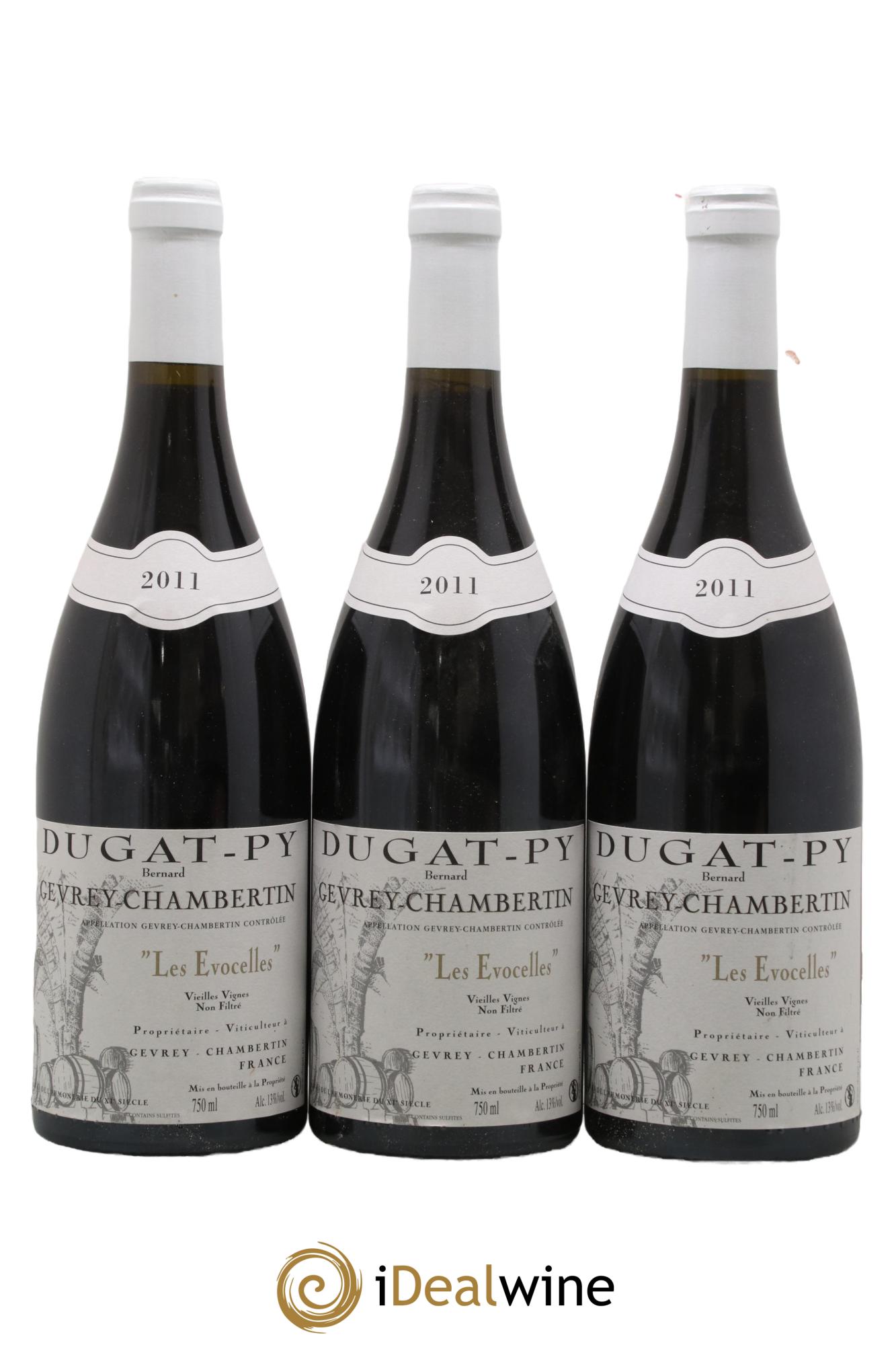 Gevrey-Chambertin Les Evocelles Vieilles Vignes Dugat-Py 2011 - Lot of 3 bottles - 0