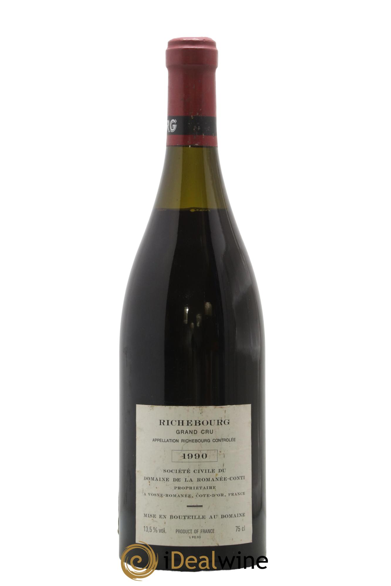 Richebourg Grand Cru Domaine de la Romanée-Conti 1990 - Lot de 1 bouteille - 1