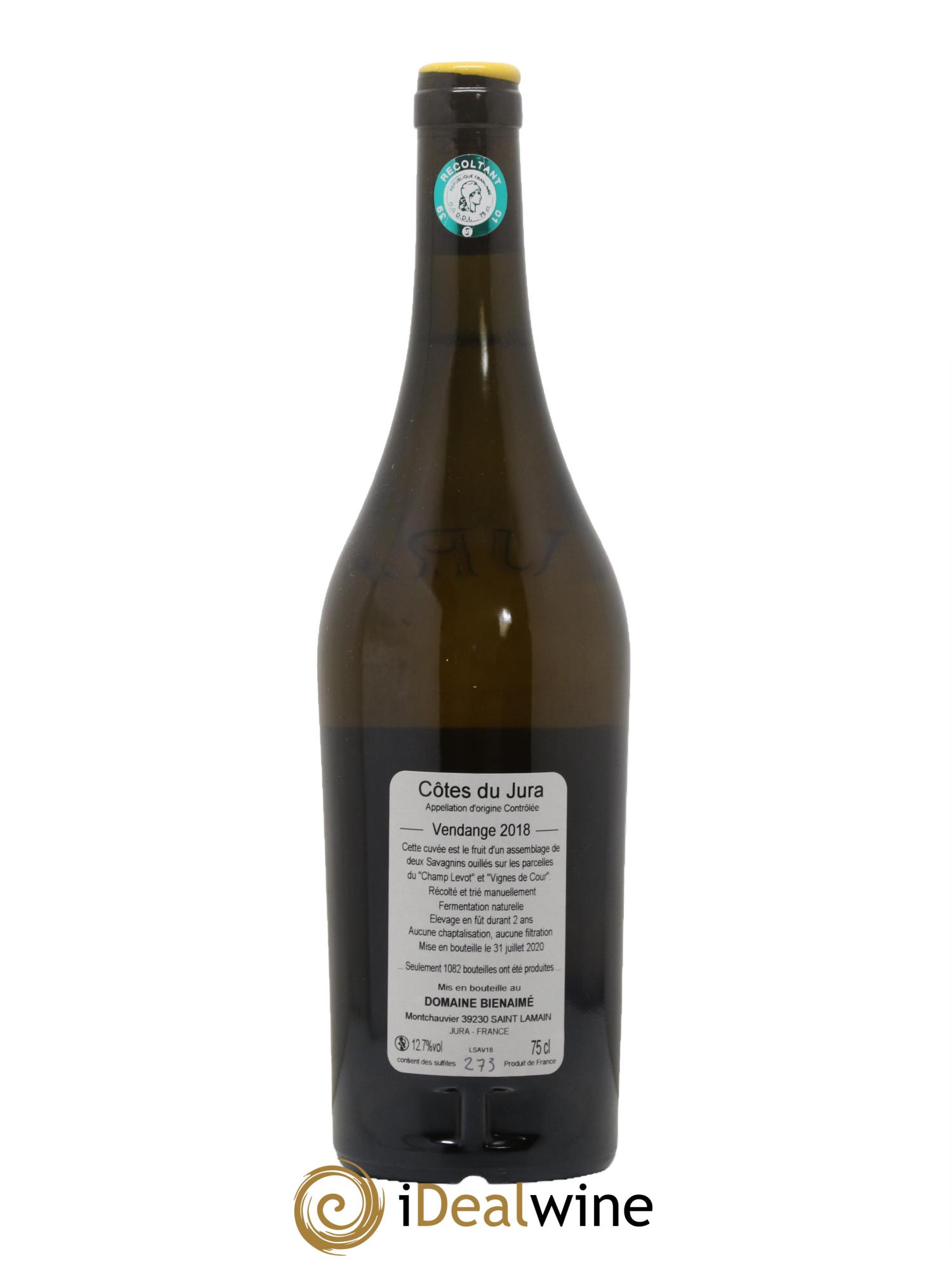 Côtes du Jura Savagnin Bruno Bienaimé 2018 - Lot de 1 bouteille - 1