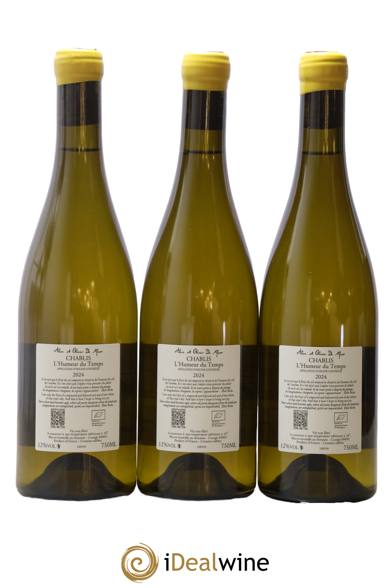Chablis L'Humeur du Temps Alice et Olivier De Moor 2024 - Lotto di 3 bottiglie - 1