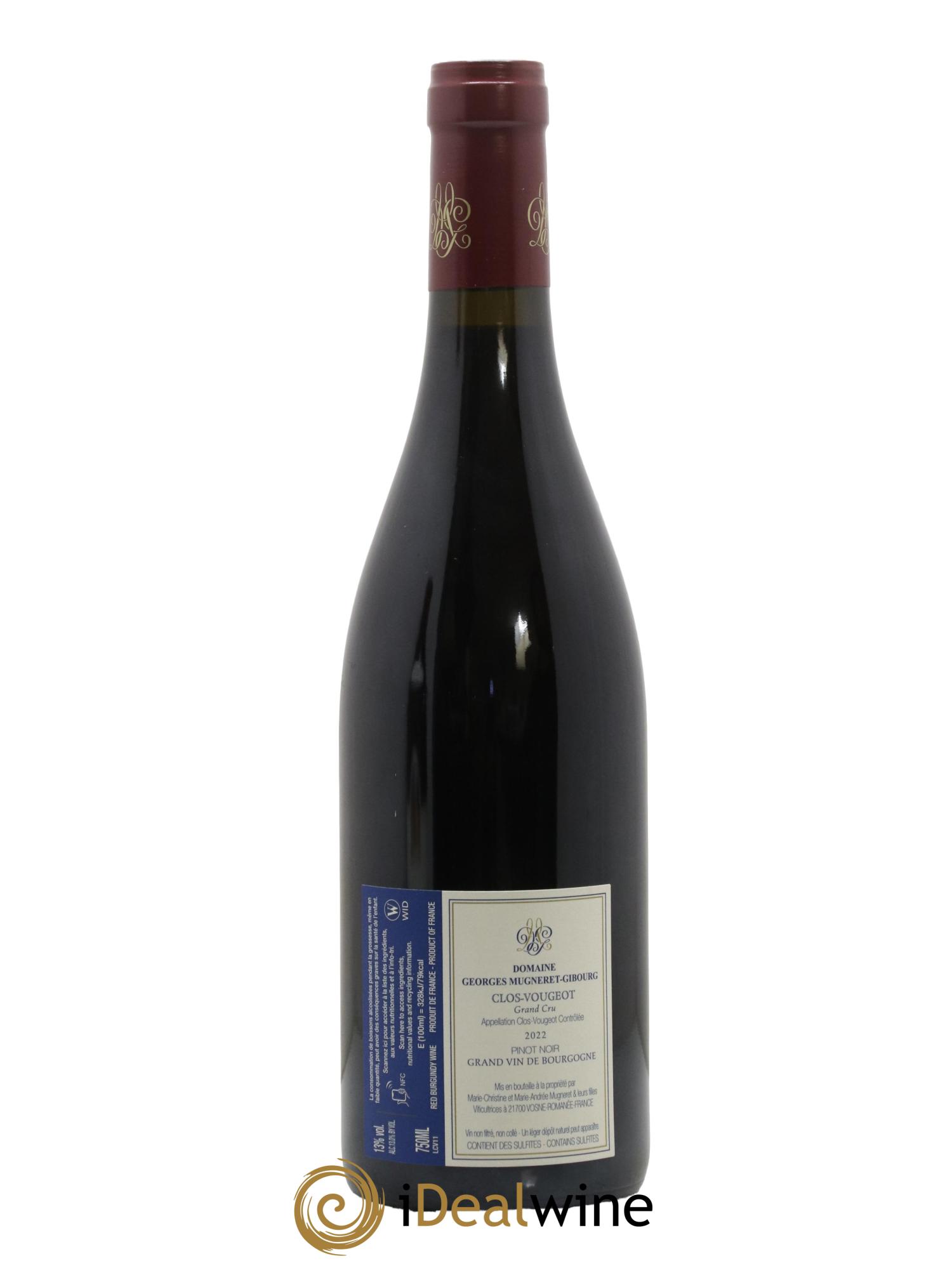 Clos de Vougeot Grand Cru Georges Mugneret-Gibourg (Domaine) 2022 - Lot de 1 bouteille - 1