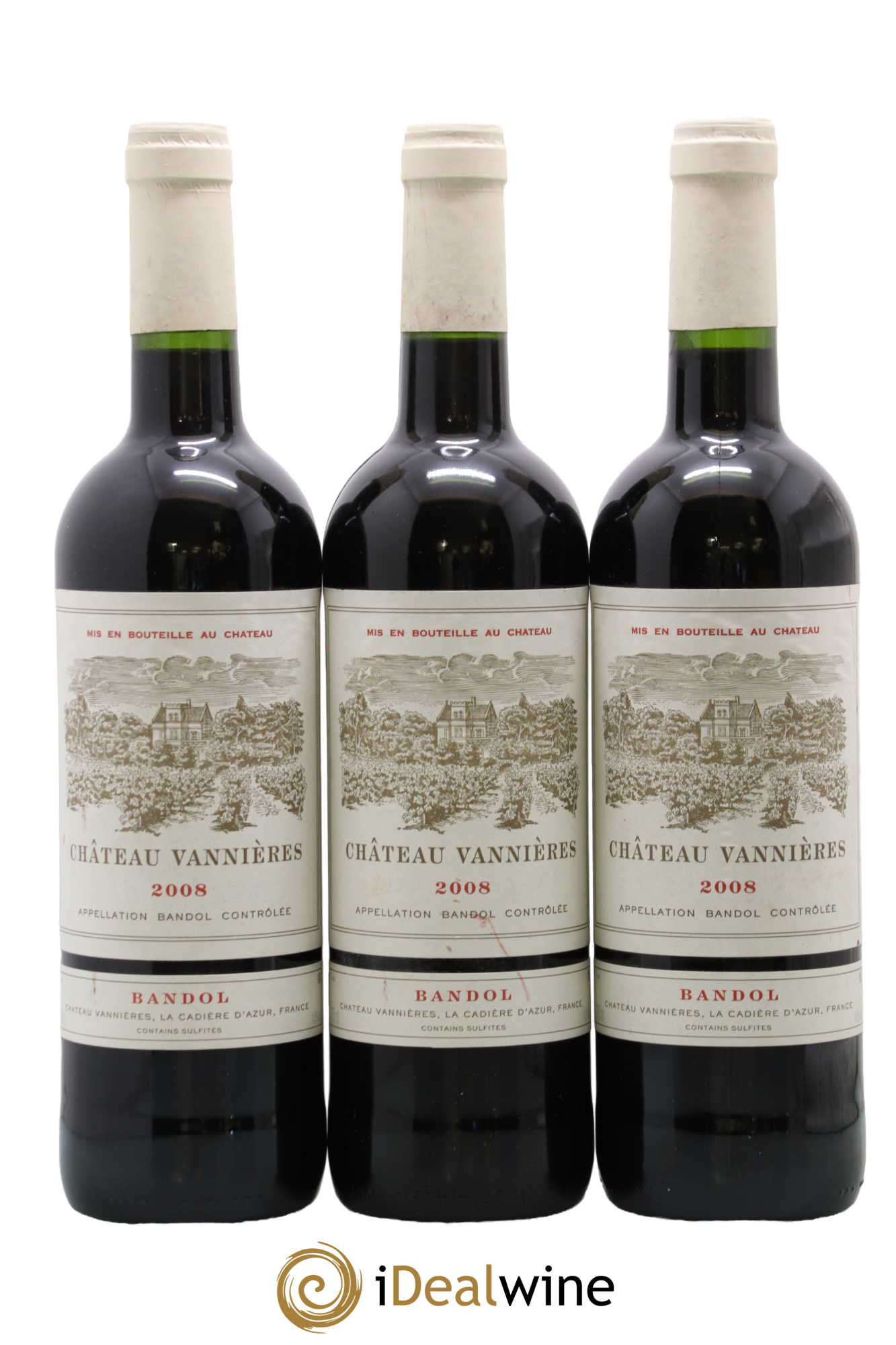 Bandol Château Vannières Éric et Charles-Éric Boisseaux 2008 - Lot de 3 bouteilles - 0