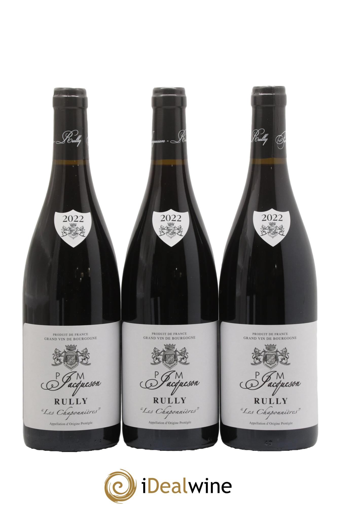 Rully Les Chaponnières Paul & Marie Jacqueson 2022 - Posten von 3 Flaschen - 0