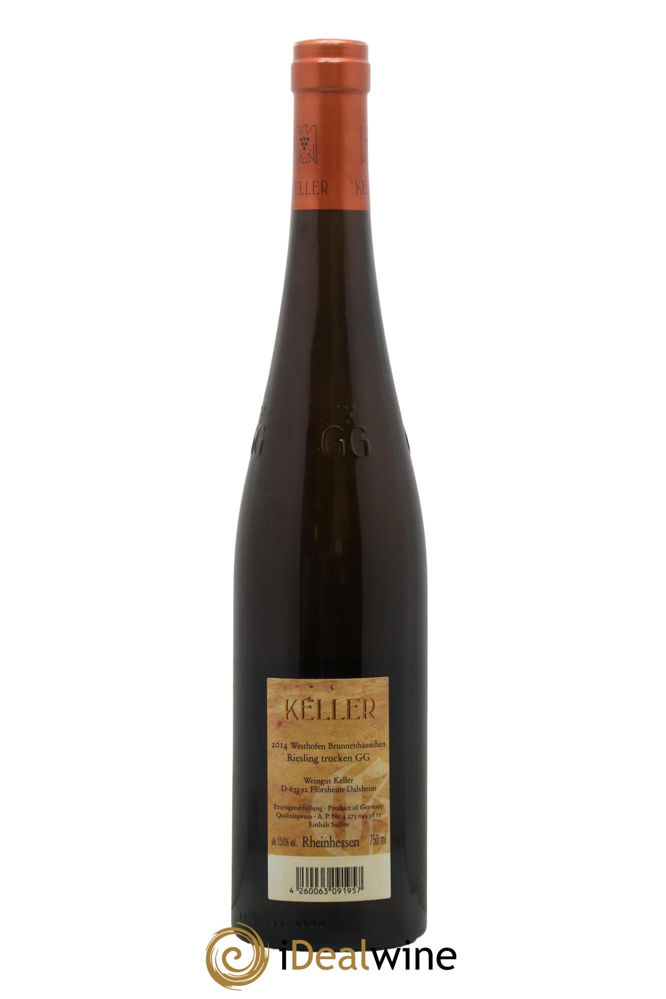 Riesling Trocken GG Abts Erde Westhofen Brunnenhäuschen Keller 2014 - Lot de 1 bouteille - 1