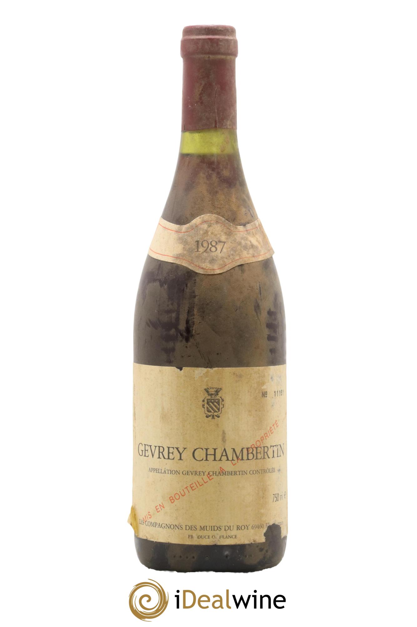 Gevrey-Chambertin Les Compagnons Des Muids Du Roy 1987 - Lot de 1 bouteille - 0