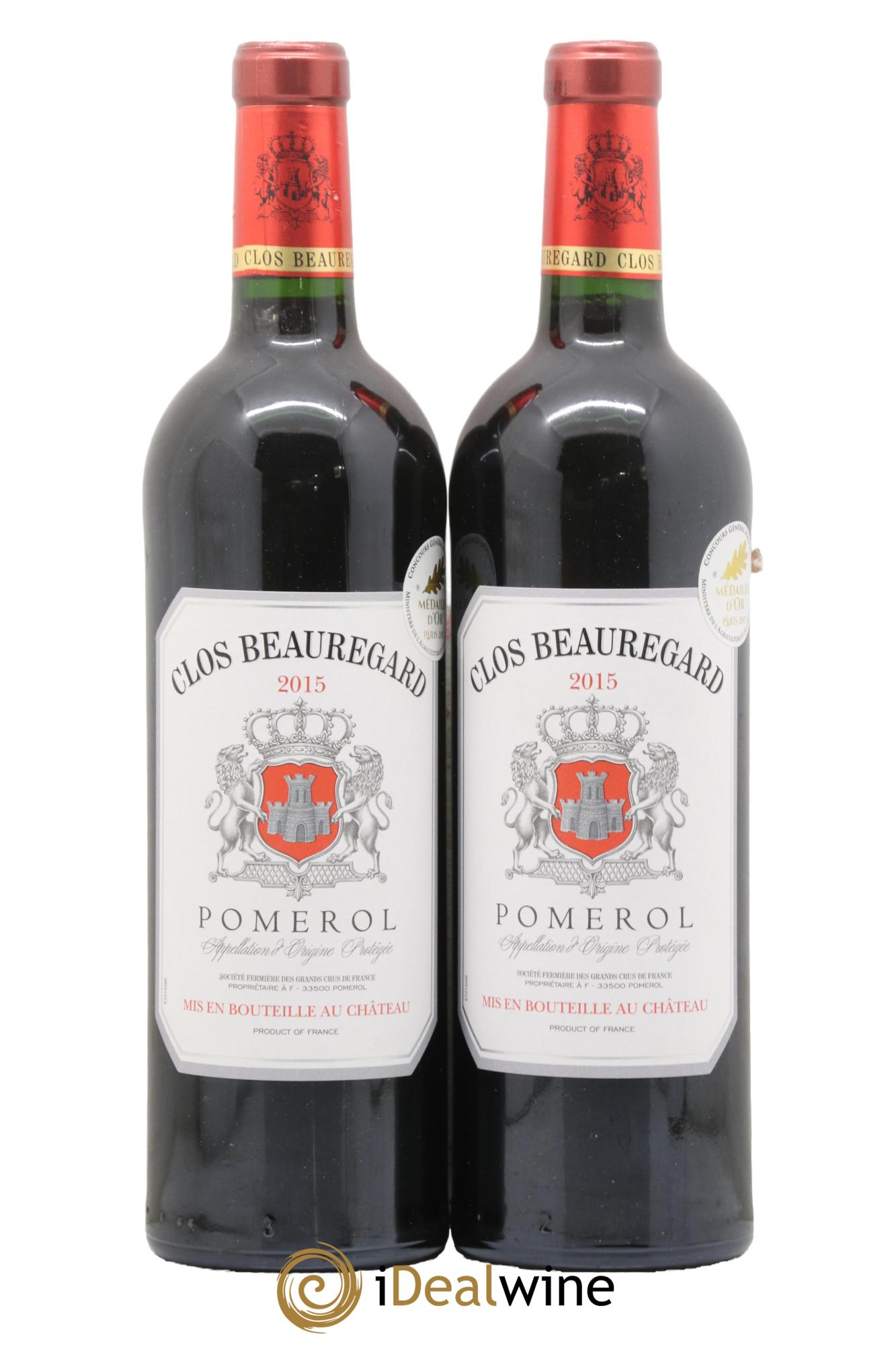 Clos Beauregard 2015 - Lot of 2 bottles - 0