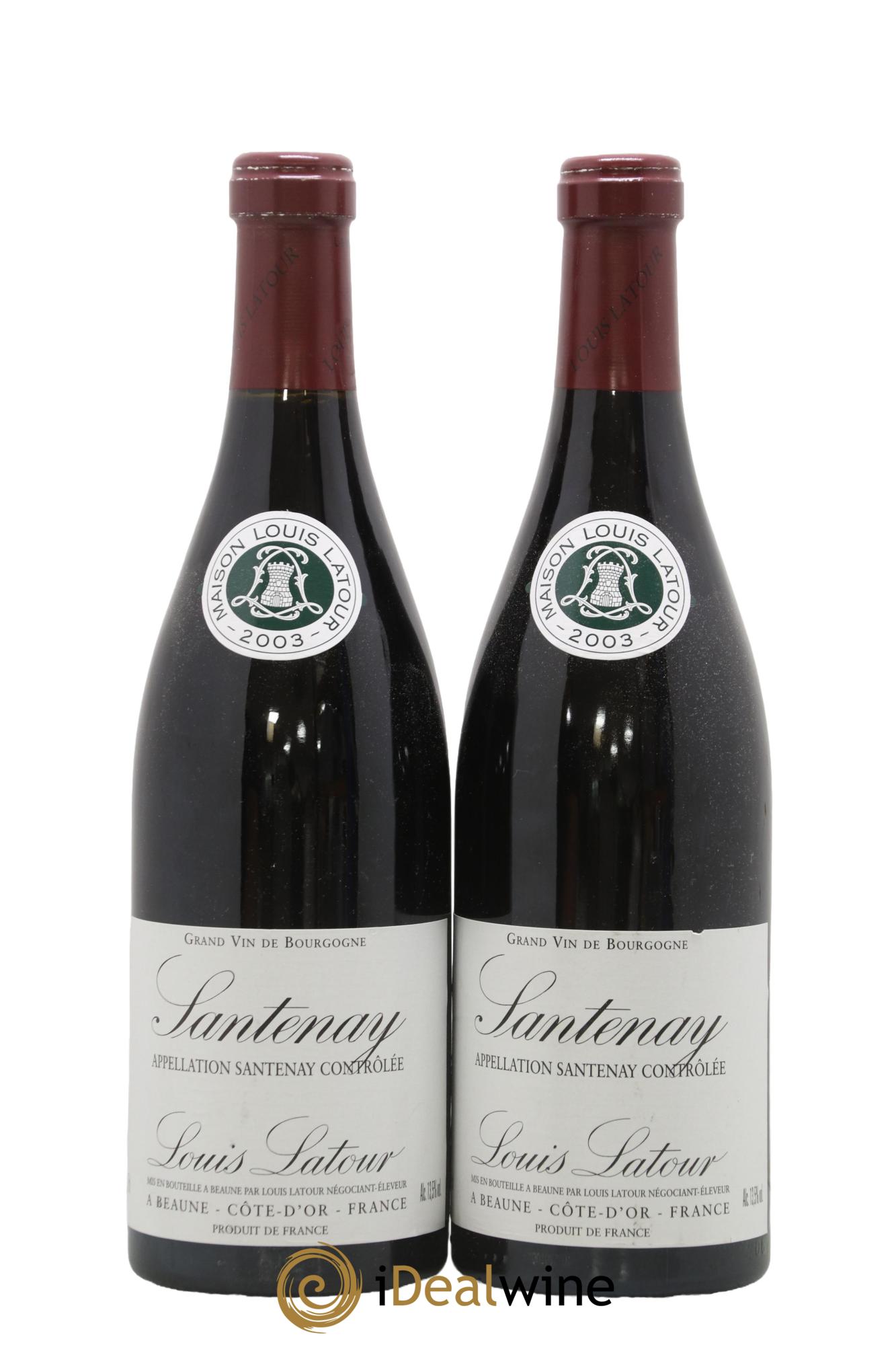 Santenay Louis Latour  2003 - Lot of 2 bottles - 0