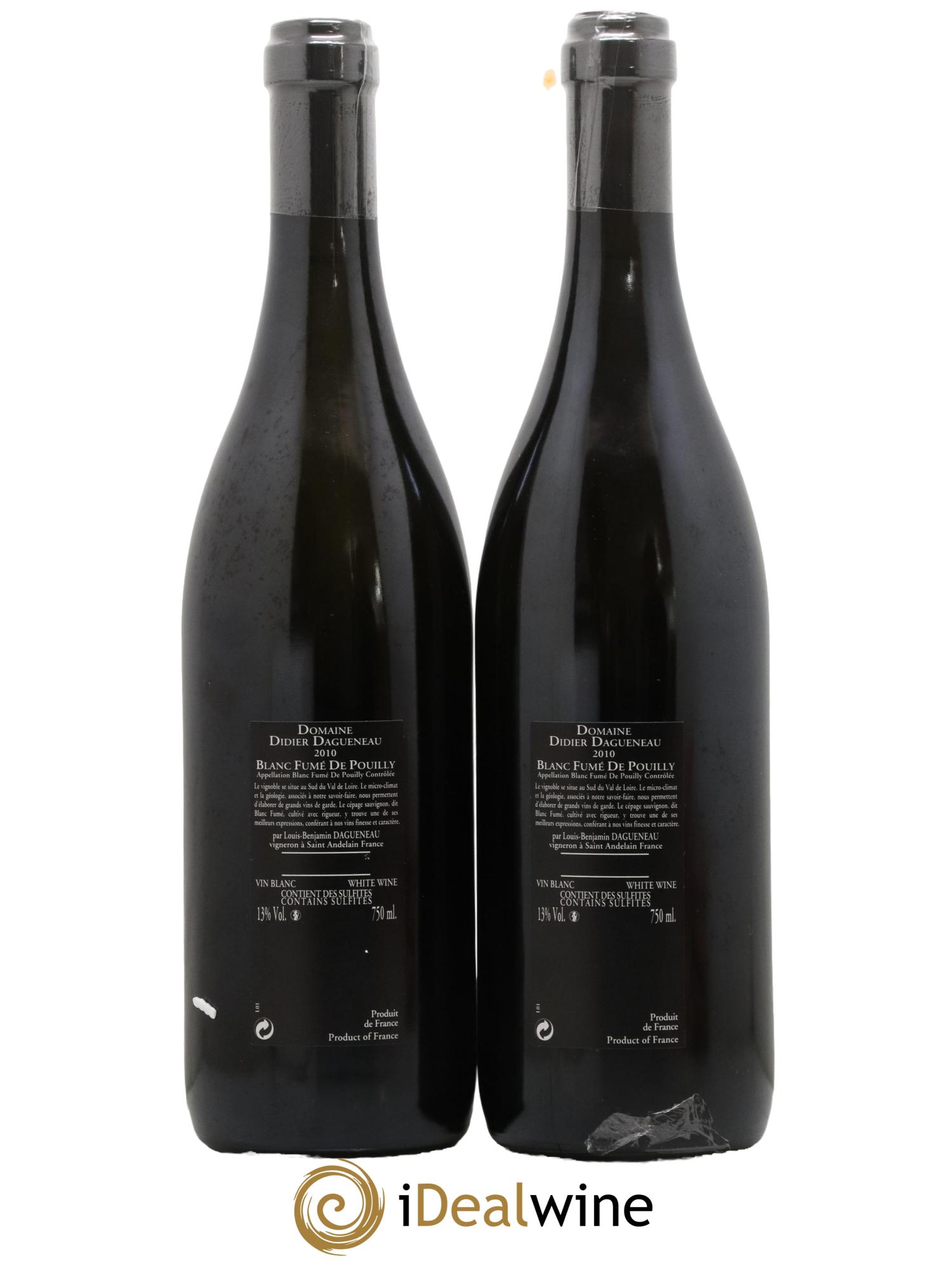 Vin de France (anciennement Pouilly-Fumé) Silex Dagueneau (Domaine Didier - Louis-Benjamin) 2010 - Lot de 2 bouteilles - 1