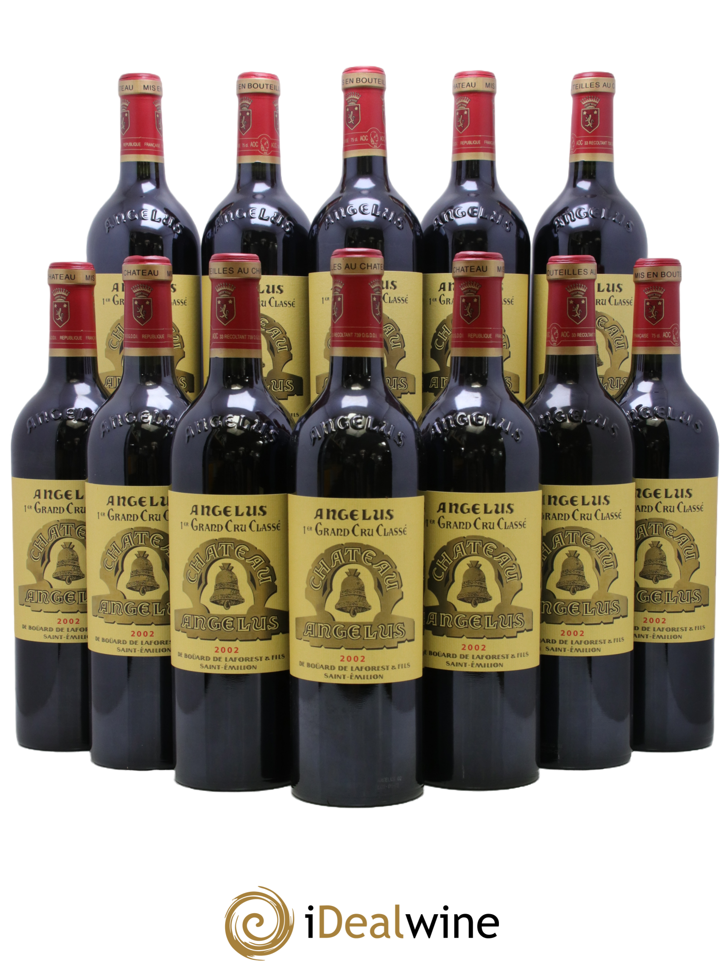 Château Angélus 1er Grand Cru Classé A 2002 - Lot of 12 bottles - 0